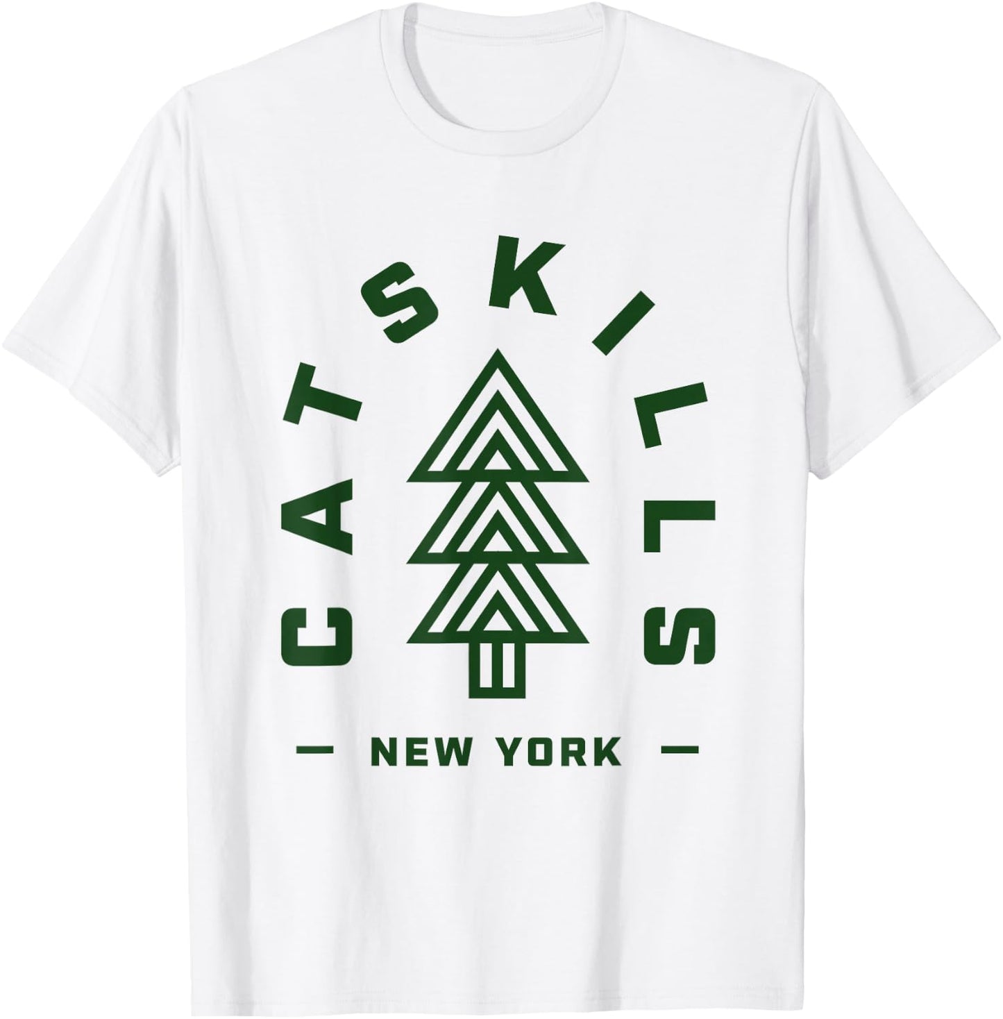 Catskills NY Camping Hiking Catskills Mountains Tree T-Shirt - T-Shirt | White