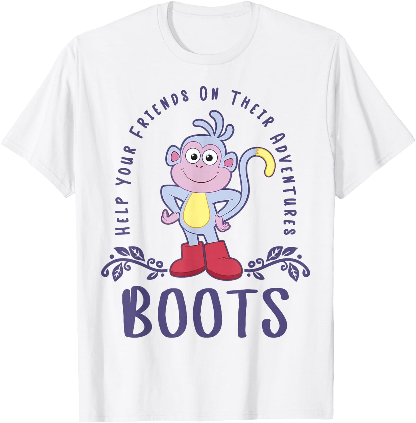 Dora The Explorer Boots Help Your Friends On Their Adventure Small T-Shirt - T-Shirt | White