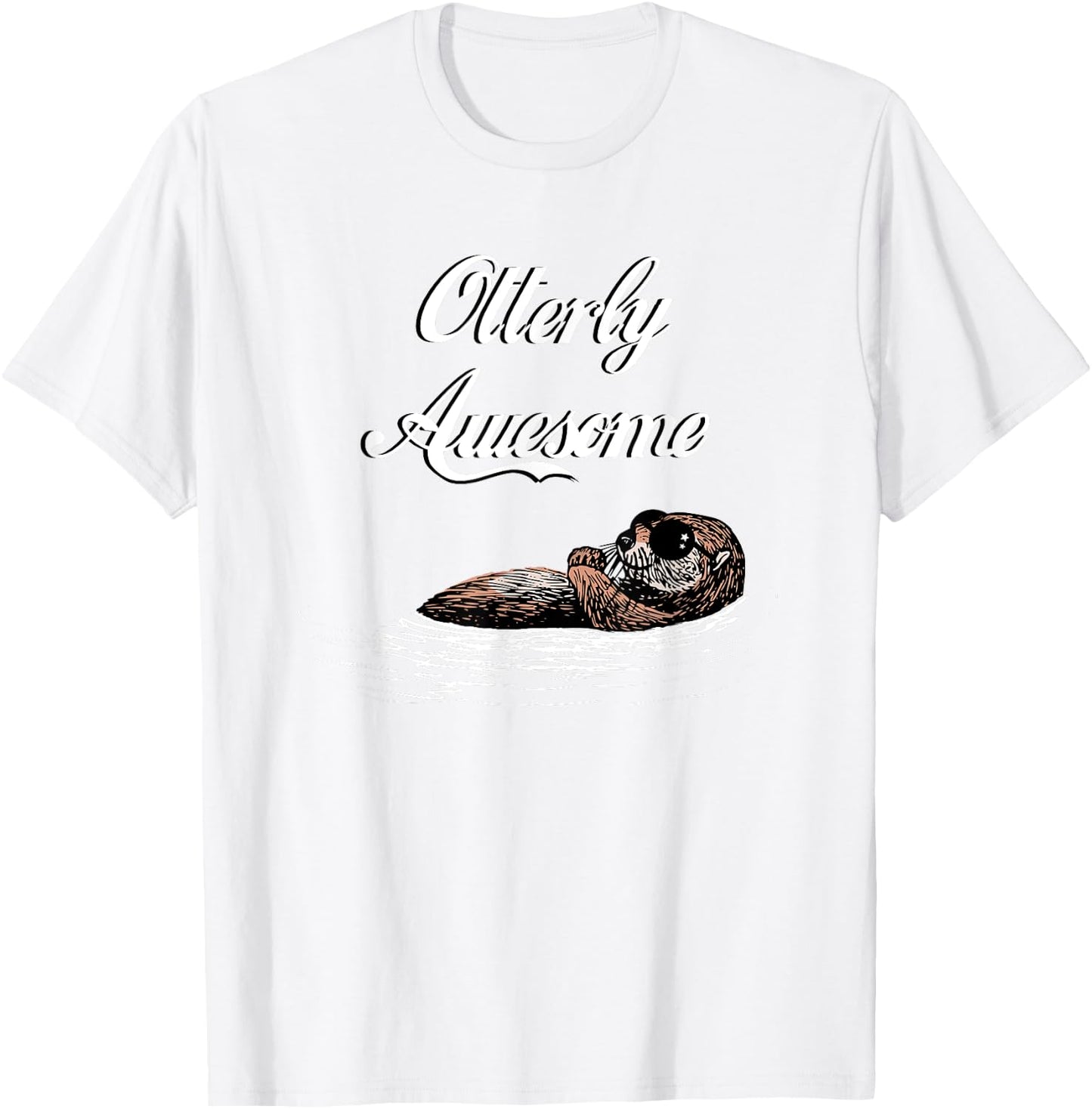 Otterly Awesome Funny Cool Otter pun T shirt humor T-Shirt - T-Shirt | White