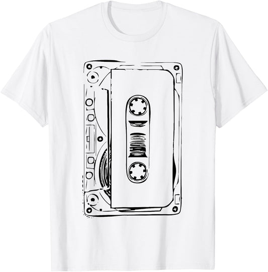 Love Retro Mixtape 80's Blank Cassette Tape Shirt Gift T-Shirt - T-Shirt | White