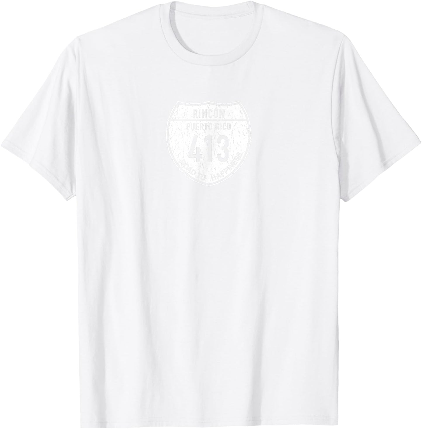 Rincon Puerto Rico | Road to Happiness 413 T-Shirt - T-Shirt | White