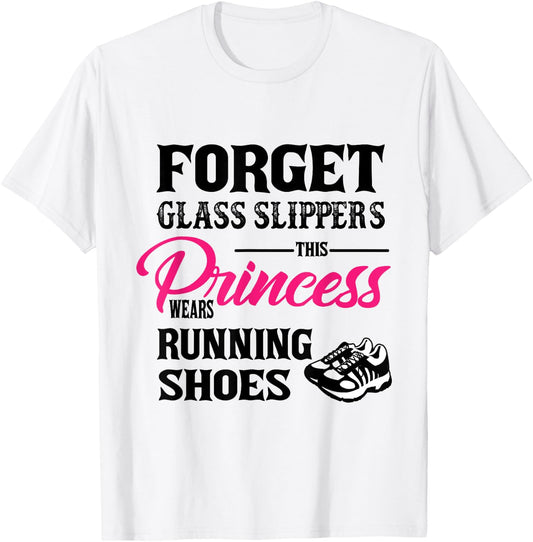 Princess Wears Running Shoes Sneakers Woman Runner shirt T-Shirt - T-Shirt | White