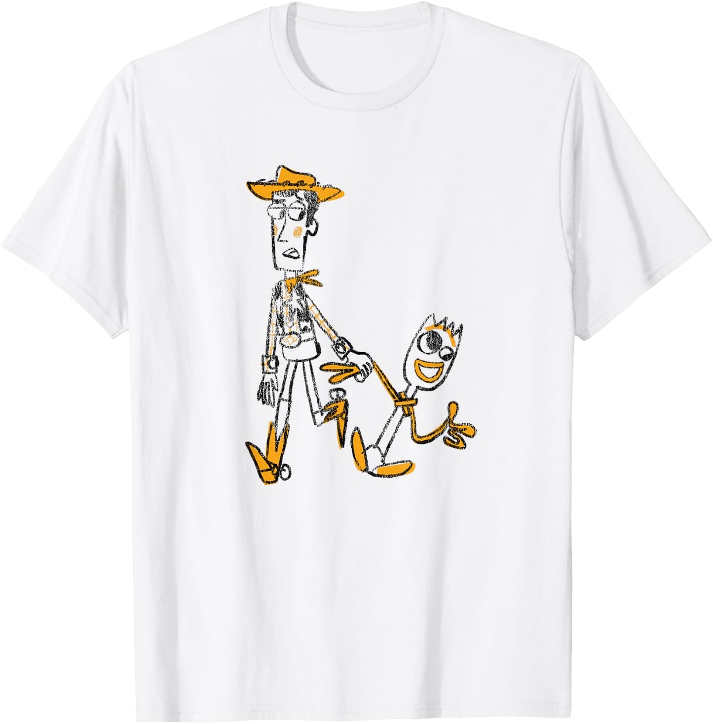 Disney Pixar Toy Story 4 Woody and Forky Sketch T-Shirt - T-Shirt | White