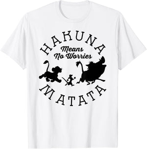 Disney The Lion King Hakuna Matata Means No Worries Shadows T-Shirt - T-Shirt | White