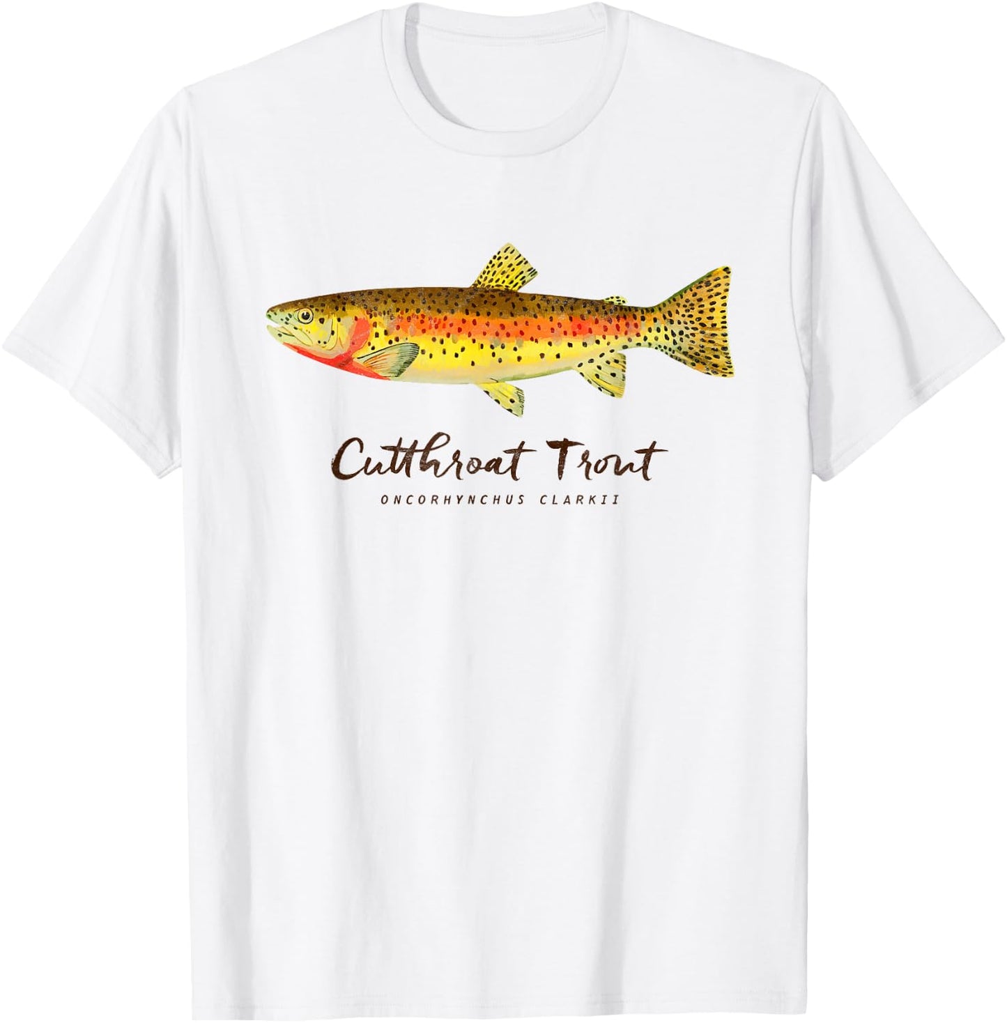 Retro Cutthroat Trout Vintage Fly Fishing T-Shirt - T-Shirt | White