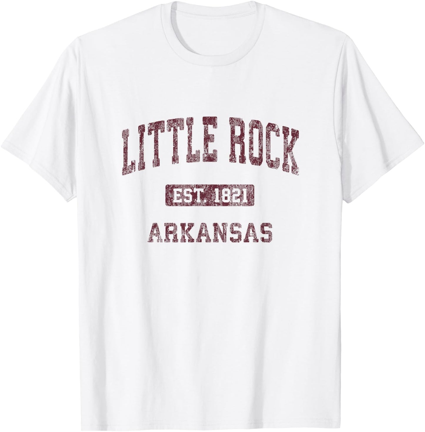 Little Rock Arkansas AR Vintage Athletic Sports Design T-Shirt - T-Shirt | White