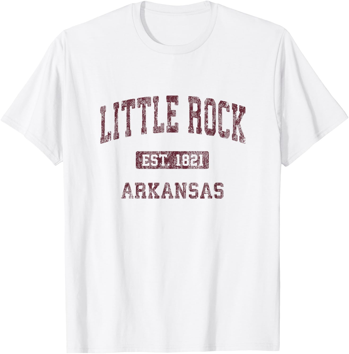 Little Rock Arkansas AR Vintage Athletic Sports Design T-Shirt - T-Shirt | White