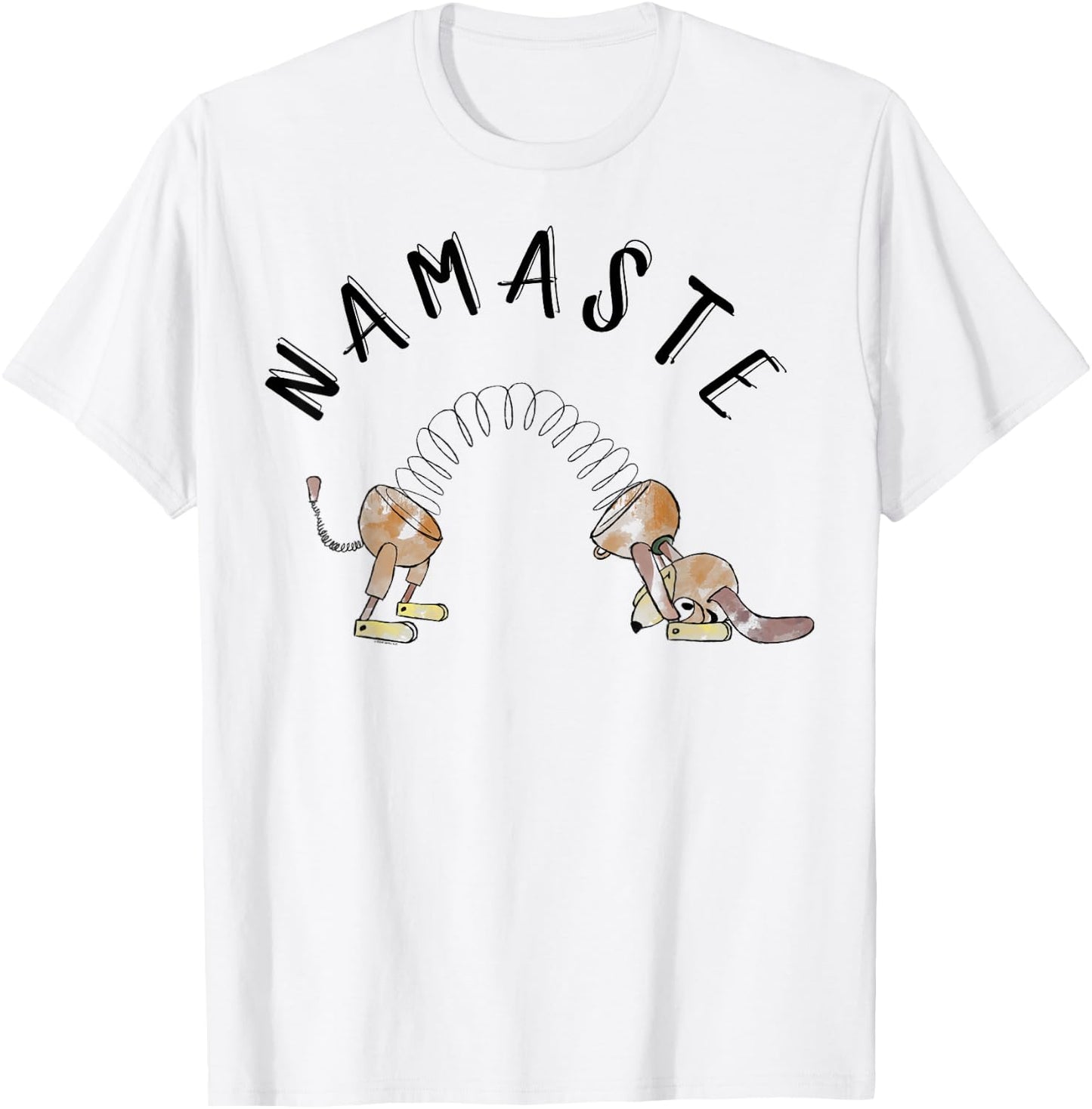 Disney Pixar Toy Story Slinky Dog Namaste Stretch Poster T-Shirt - T-Shirt | White