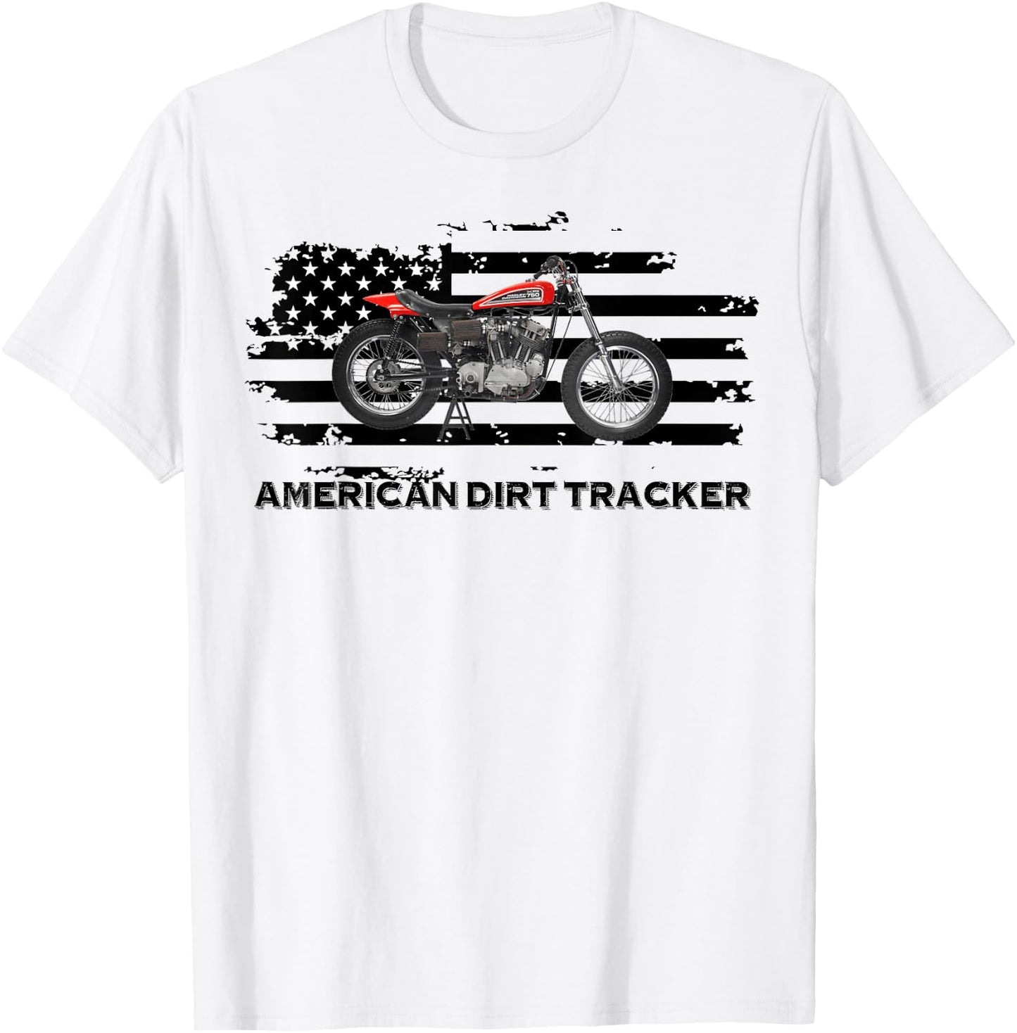 American Dirt Tracker Flat Track Racer Dirt Track Men Boys T-Shirt - T-Shirt | White