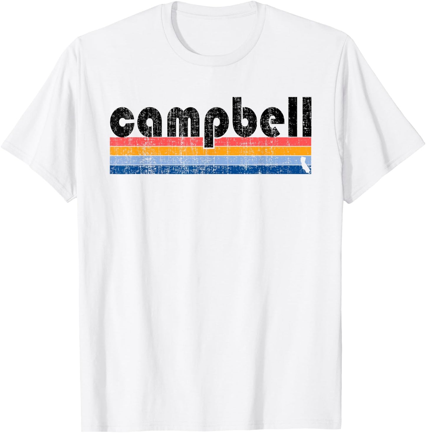 Vintage 80s Style Campbell CA T-Shirt - T-Shirt | White