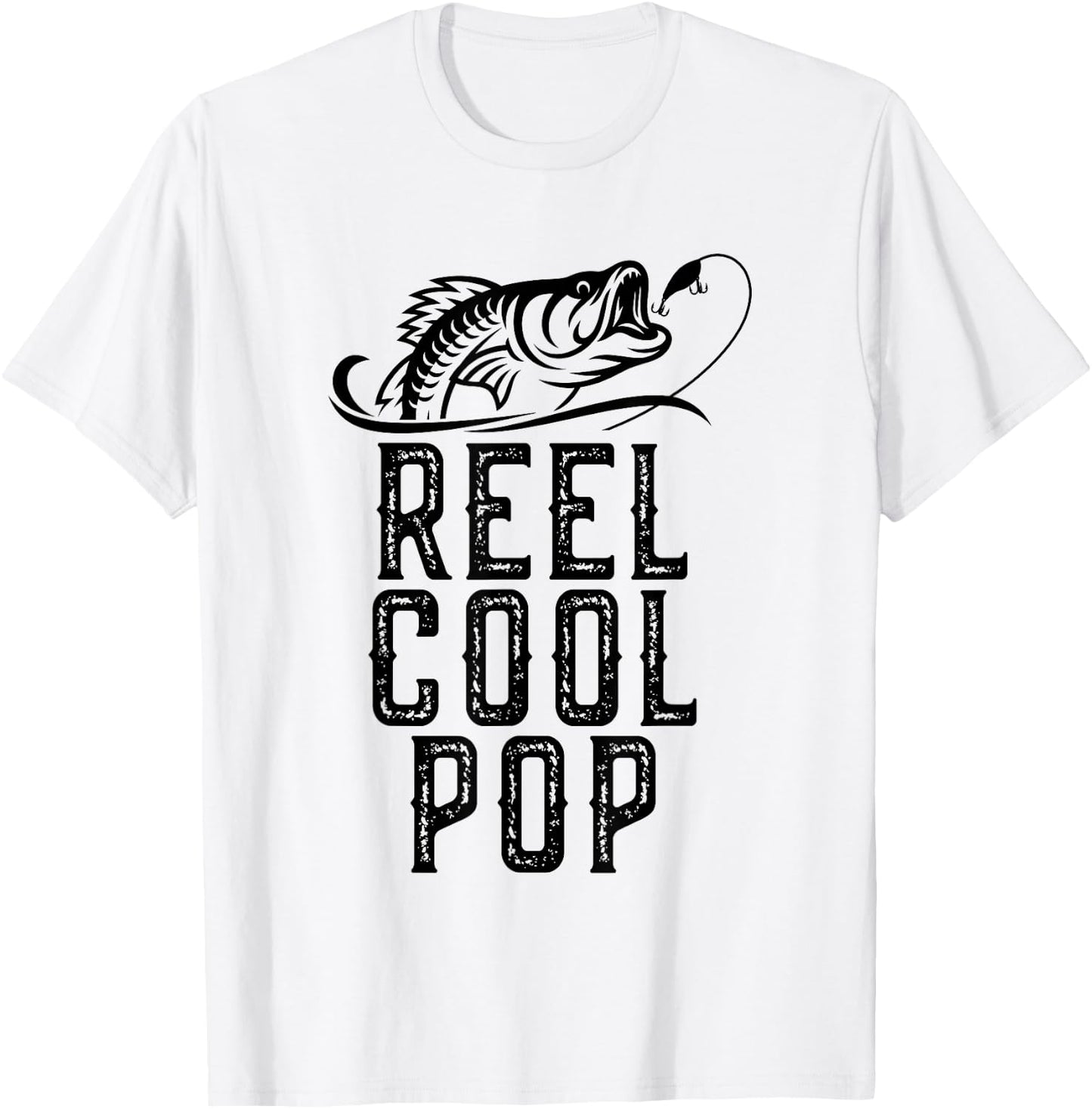 Reel Cool Pop Fishing Fisherman Funny Grandpa Retro T-Shirt - T-Shirt | White