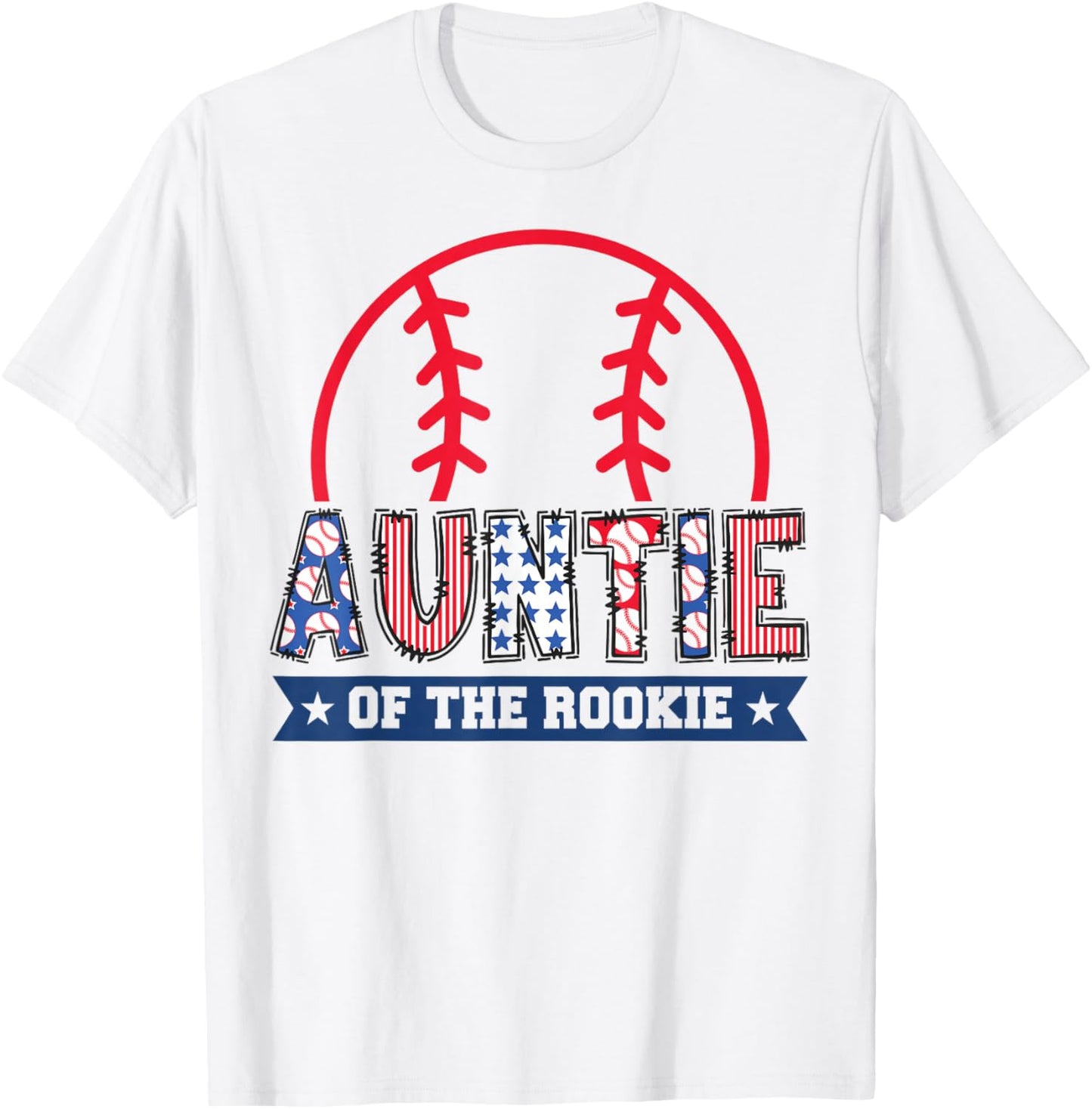 Auntie of The Rookie 1st Baseball Birthday Boy Matching T-Shirt - T-Shirt | White