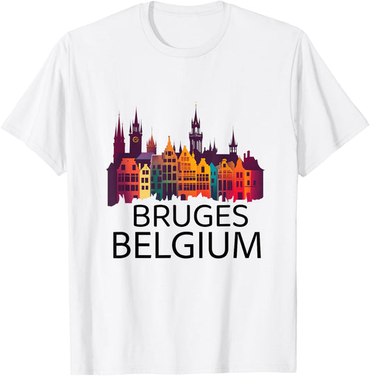 Bruges Belgium Souvenir Vacation Men Women Belgian Pride T-Shirt - T-Shirt | White