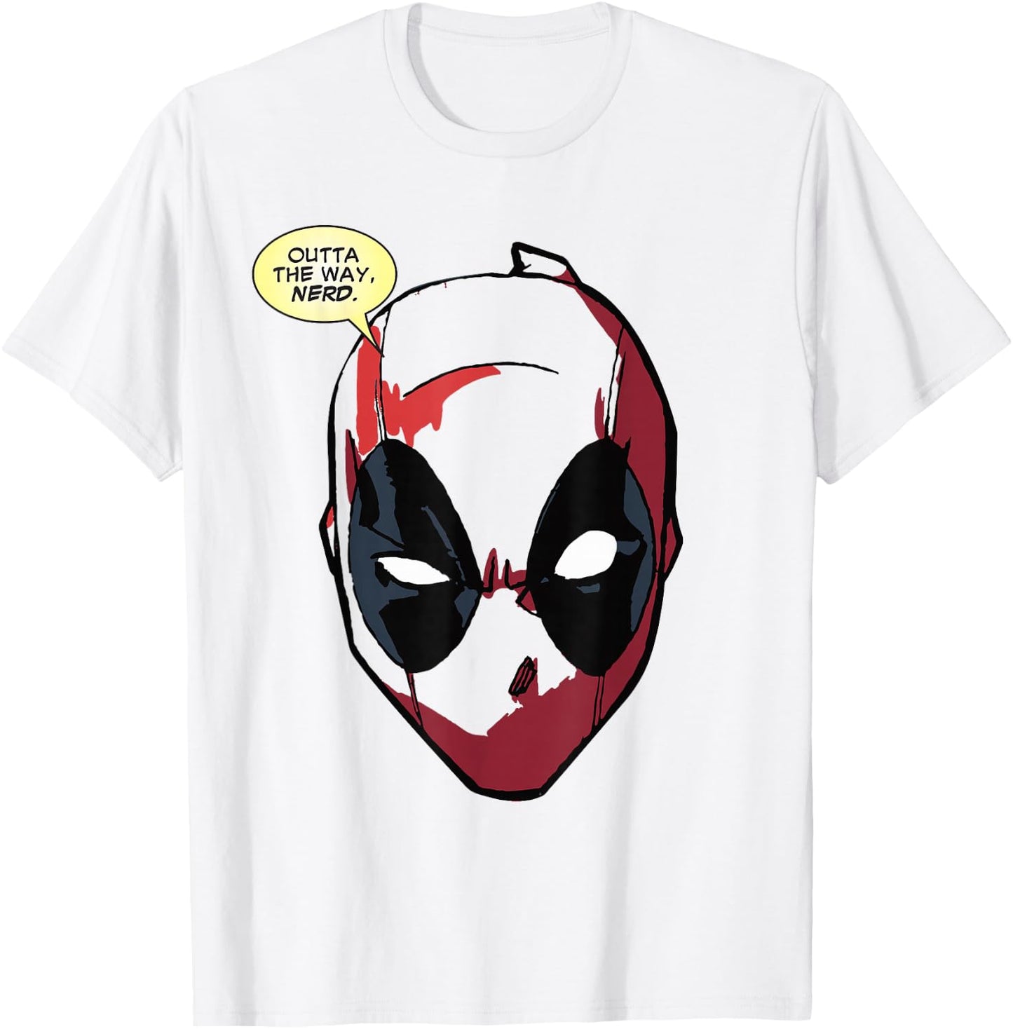 Marvel Deadpool Mask Outta The Way Nerd T-Shirt - T-Shirt | White