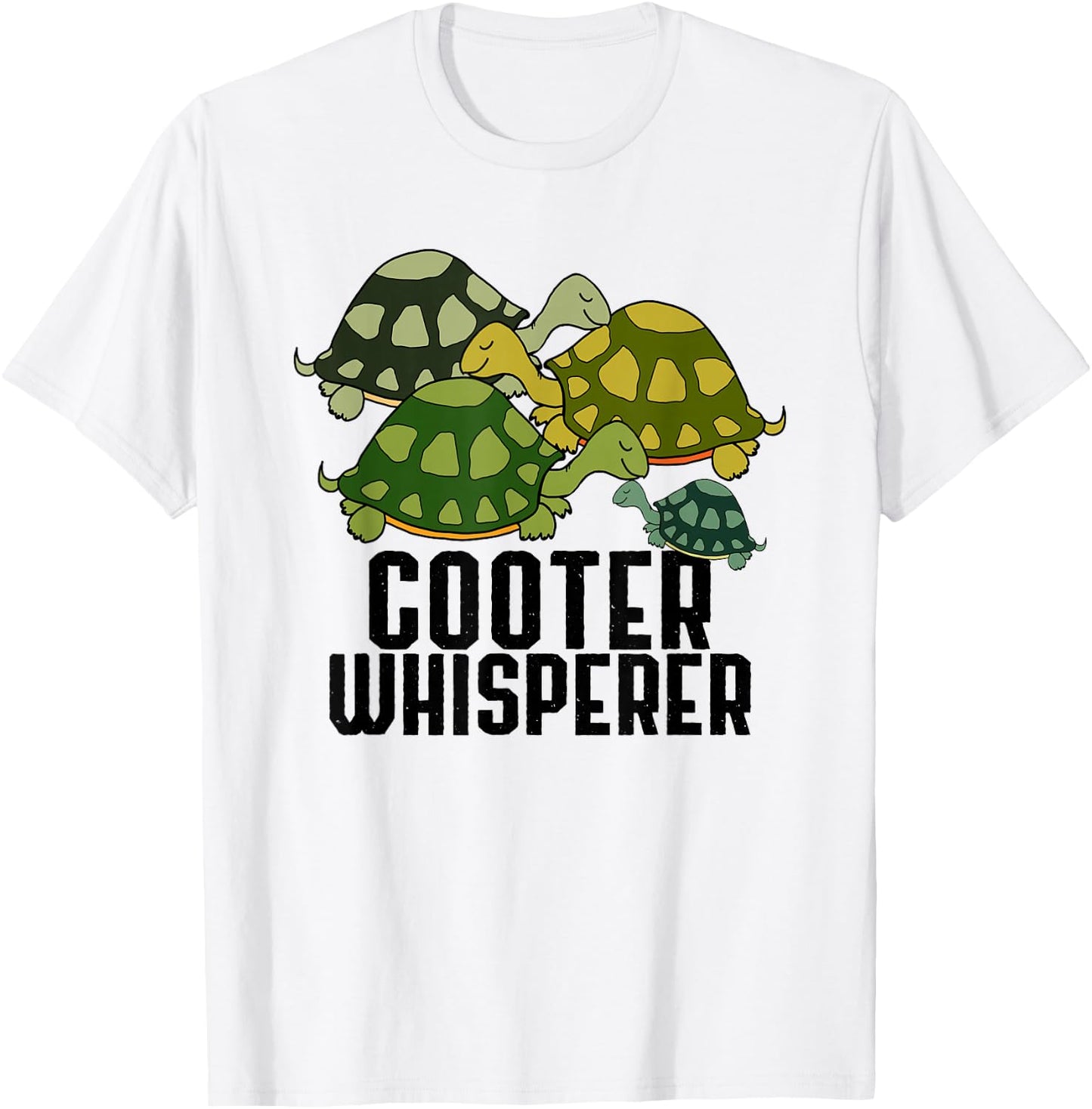 Cooter Whisperer Funny Turtle Lover Reptile Cartoon Sayings T-Shirt - T-Shirt | White