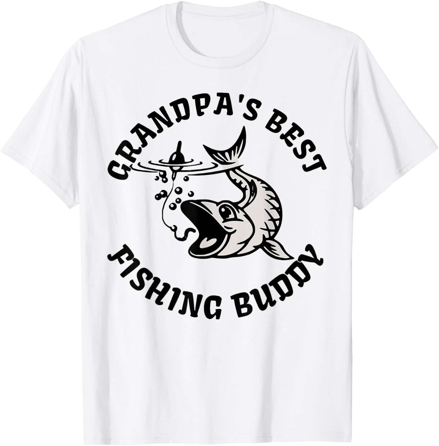 Grandpa's Best Fishing Buddy Kid's Shirt | Fishing T-Shirt - T-Shirt | White