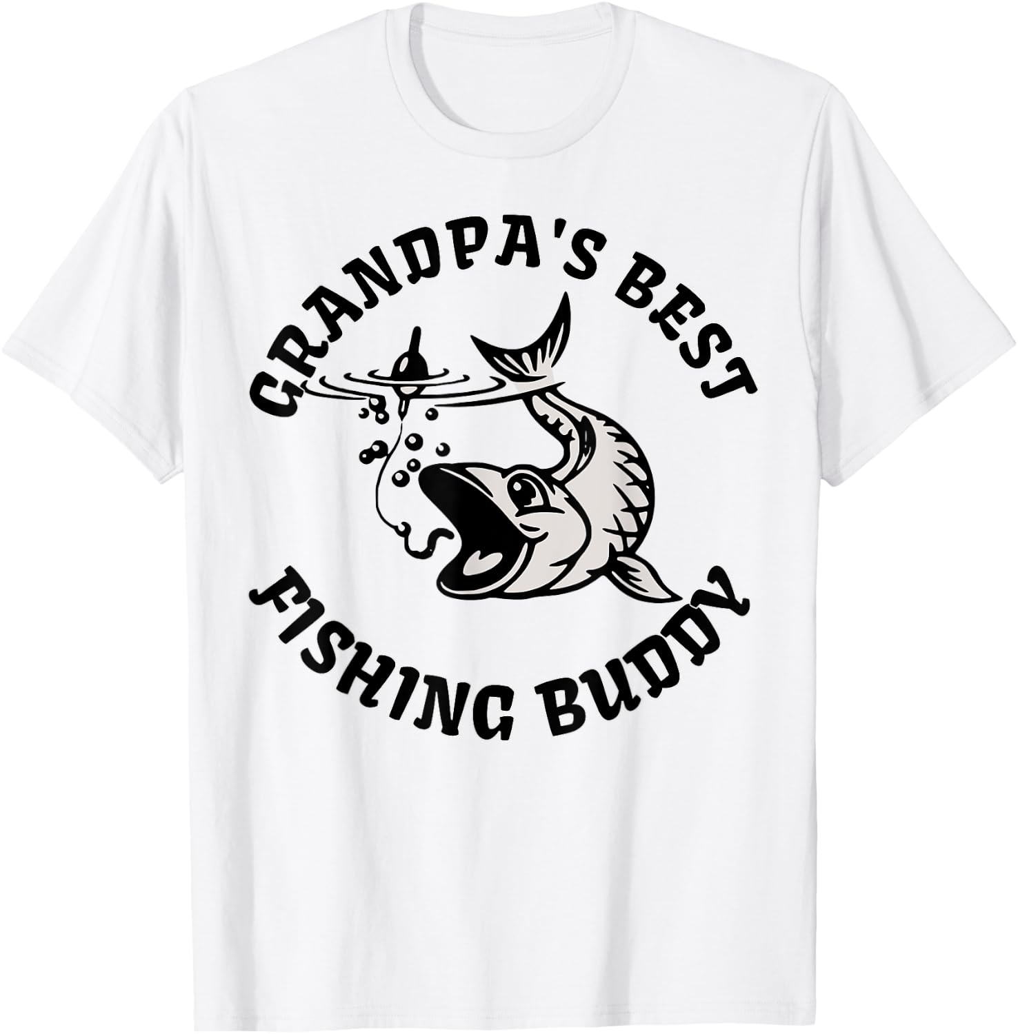 Grandpa's Best Fishing Buddy Kid's Shirt | Fishing T-Shirt - T-Shirt | White