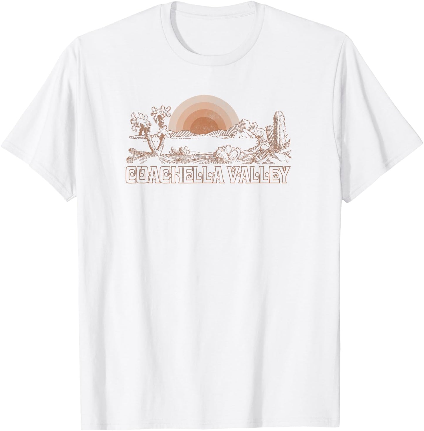 Trendy Coachella Valley Center Desert Scene T-Shirt - T-Shirt | White