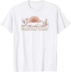 Trendy Coachella Valley Center Desert Scene T-Shirt - T-Shirt | White