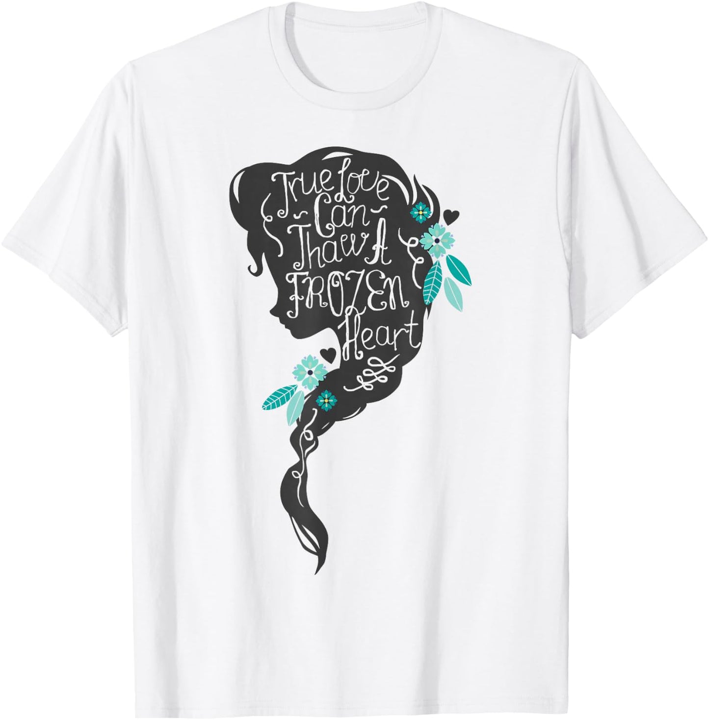 Disney Frozen Elsa Head Profile Love Thaws Graphic T-Shirt - T-Shirt | White
