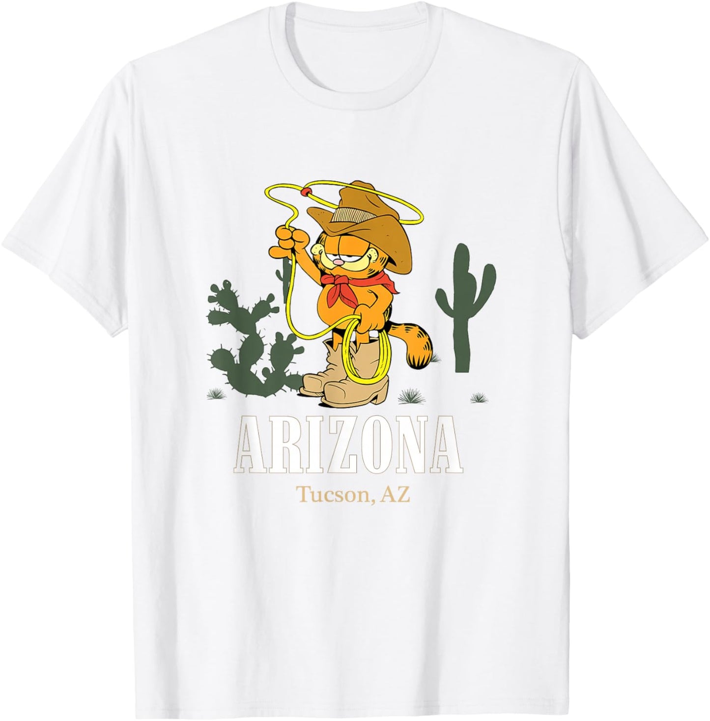 Garfield Tucson Arizona South Western Yee Haw Garfield T-Shirt - T-Shirt | White