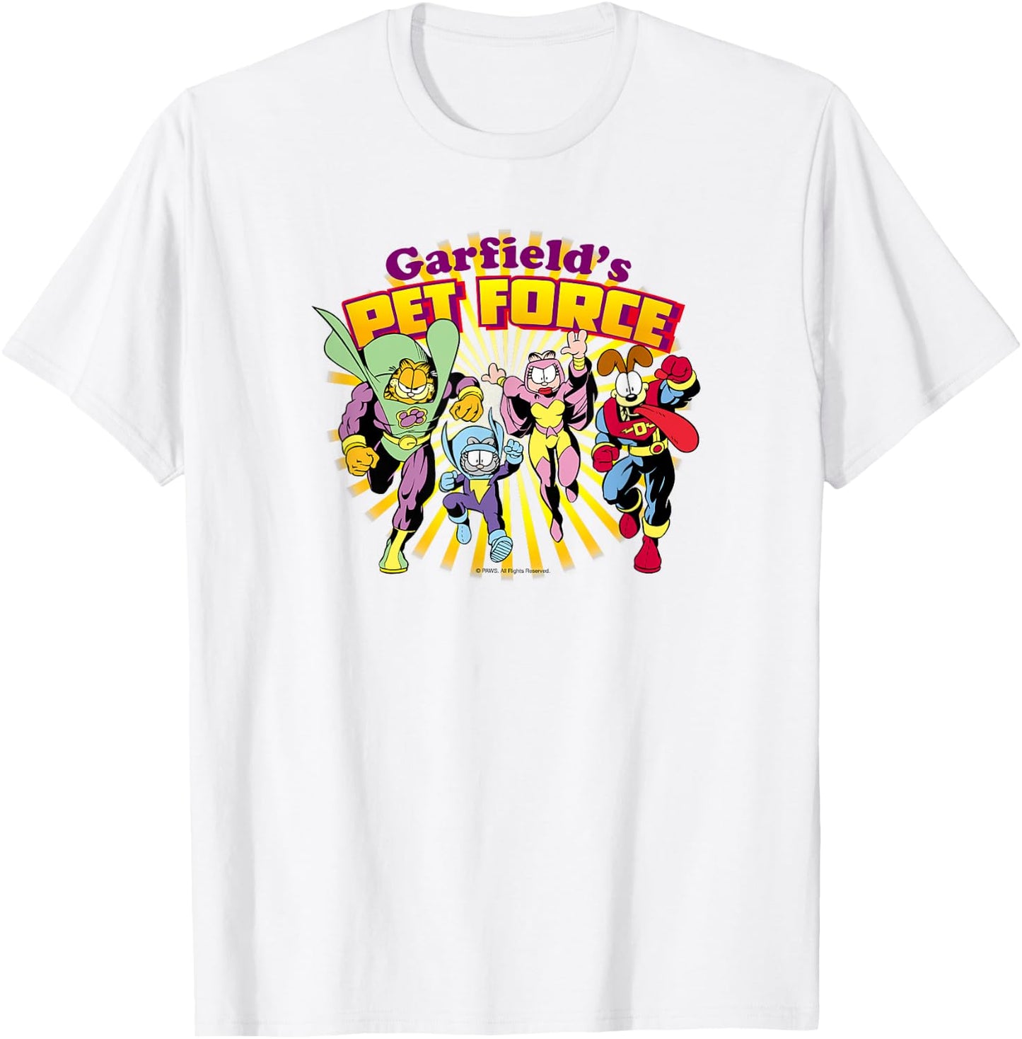 Garfield Pet Force Burst T-Shirt - T-Shirt | White