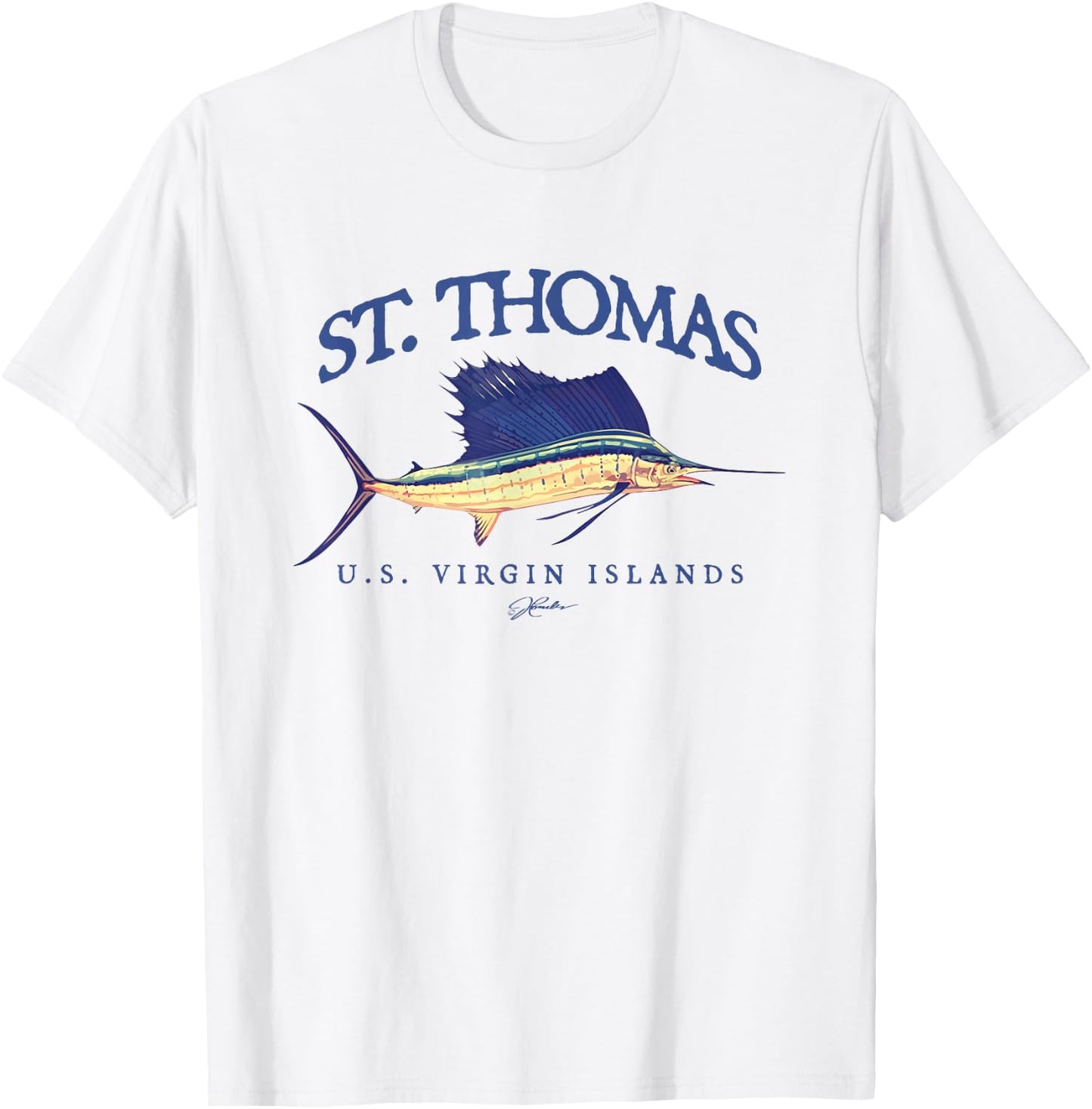 JCombs: St. Thomas, USVI, Vintage Sailfish T-Shirt - T-Shirt | White