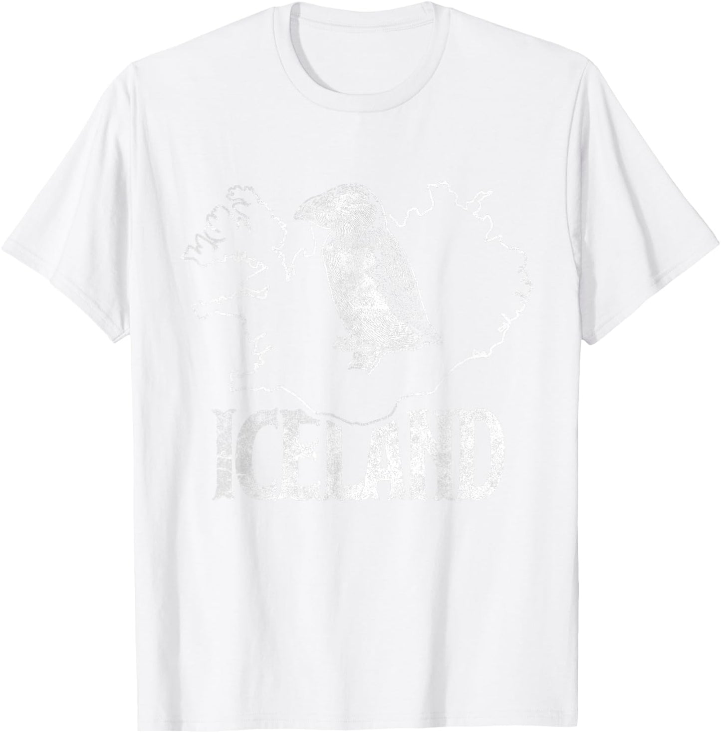 Iceland Map Love Puffins Cute Puffin Gift Kids T-Shirt - T-Shirt | White