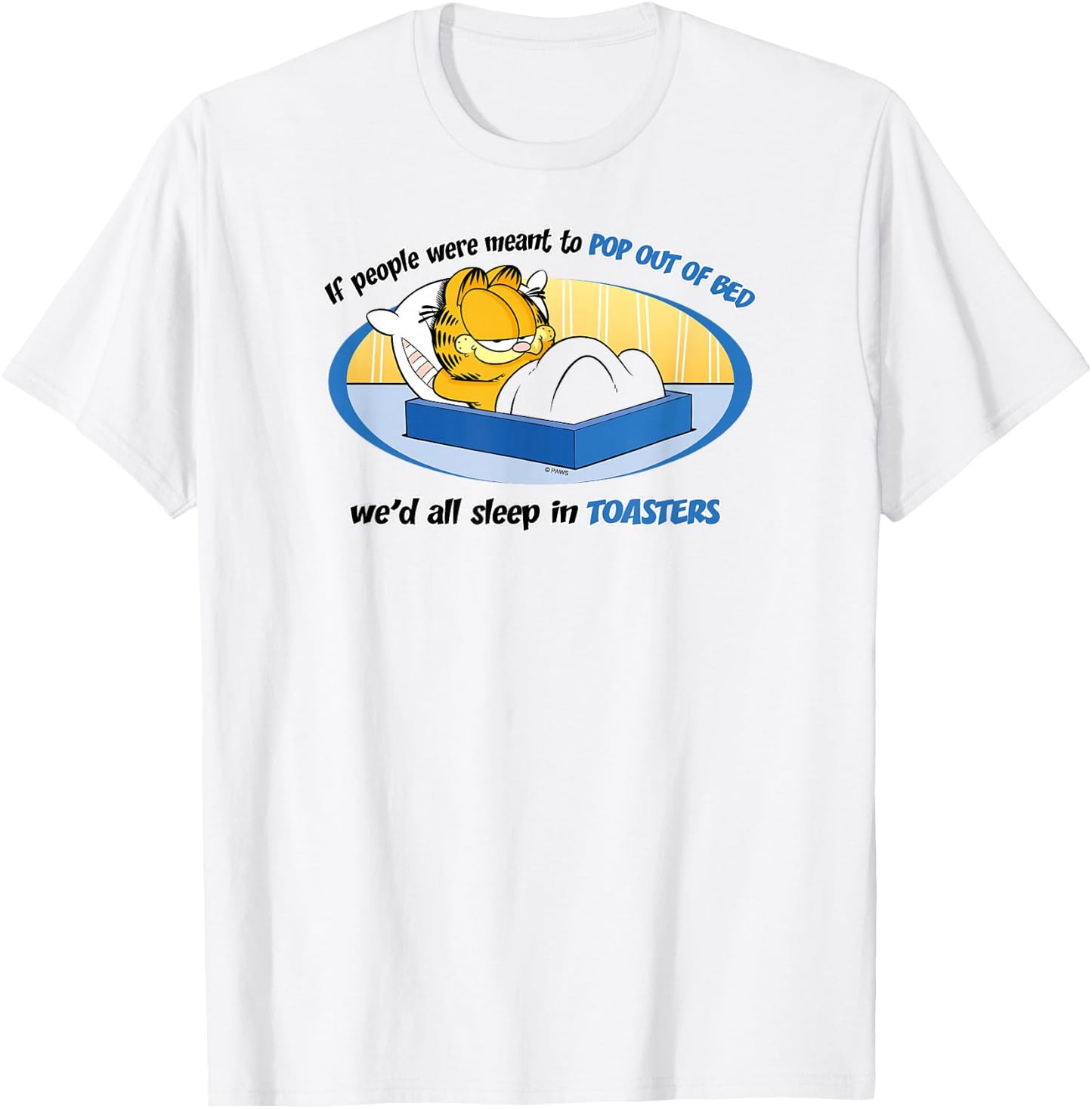 Garfield Pop Out Of Bed T-Shirt - T-Shirt | White