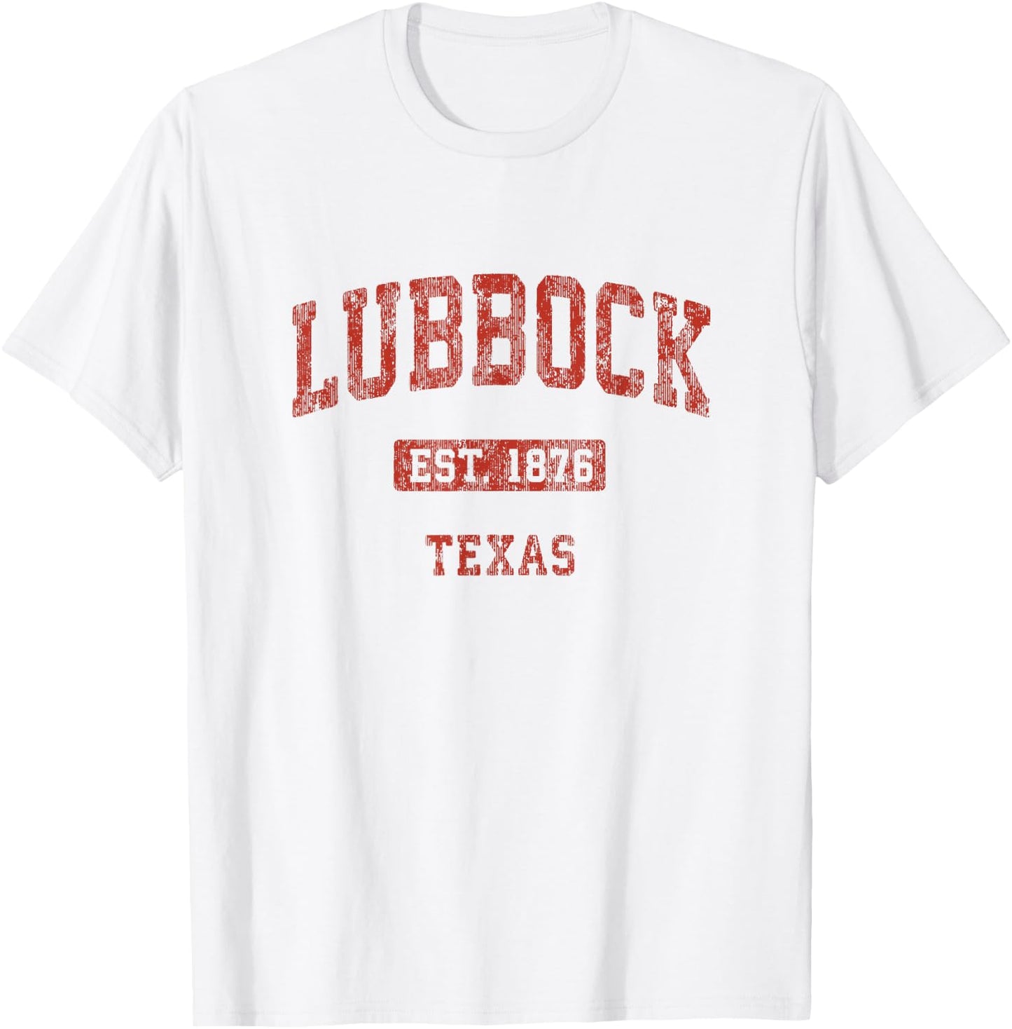 Lubbock Texas TX Vintage Athletic Sports Design T-Shirt - T-Shirt | White