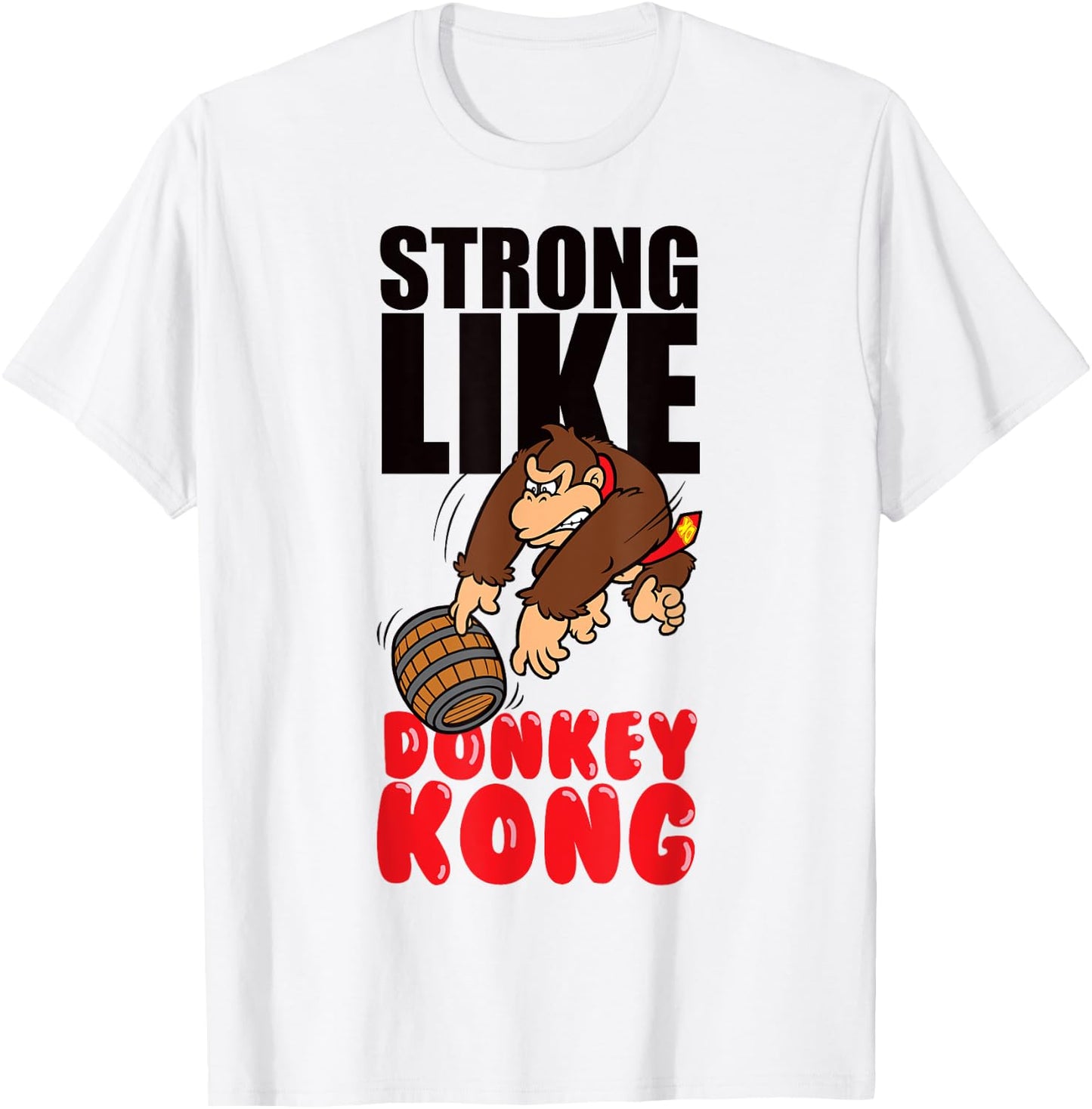 Nintendo Strong Like Donkey Kong Barrel Throw T-Shirt - T-Shirt | White