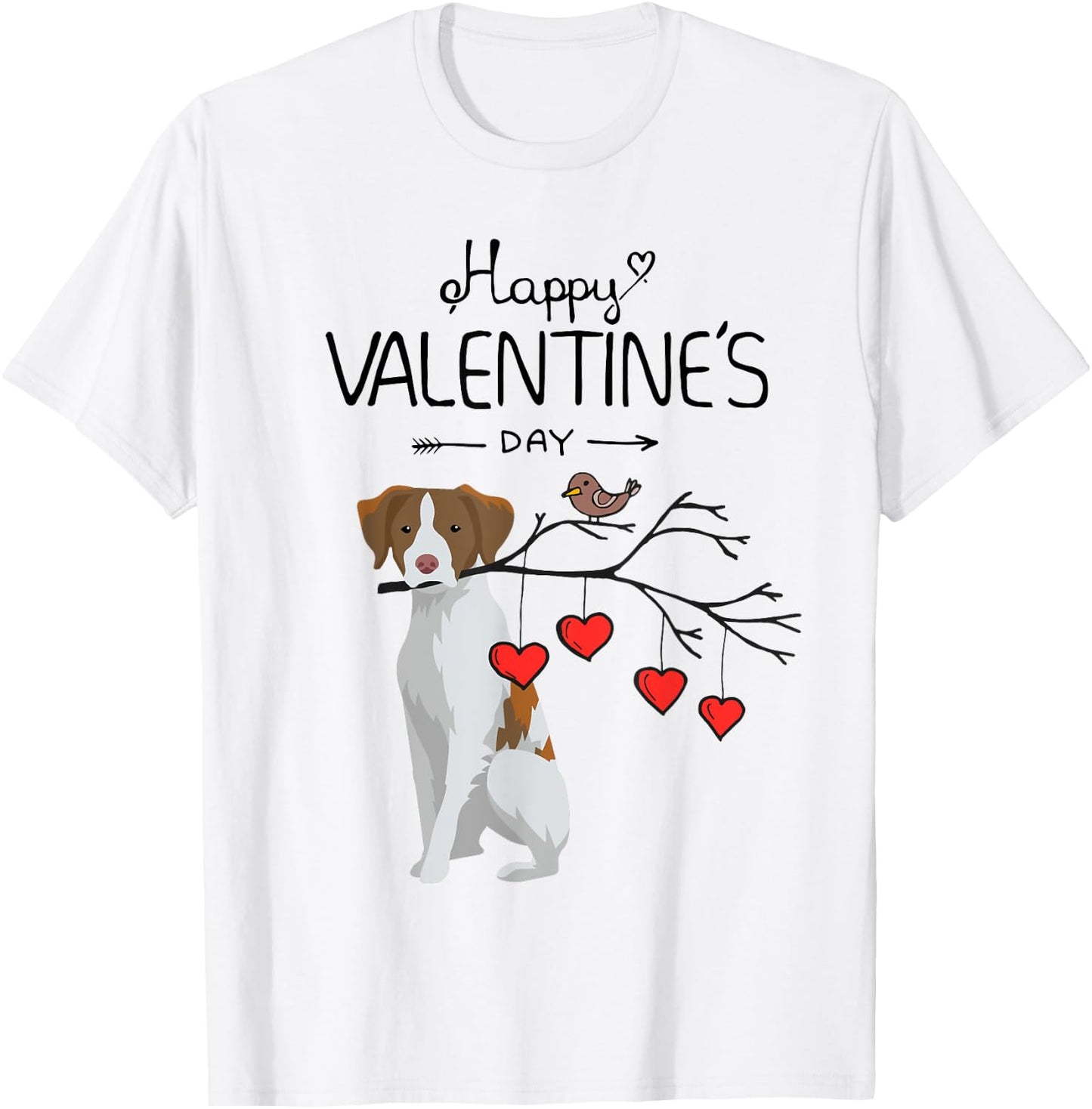 My Brittany Spaniel Dog Is My Valentines Day T-Shirt - T-Shirt | White