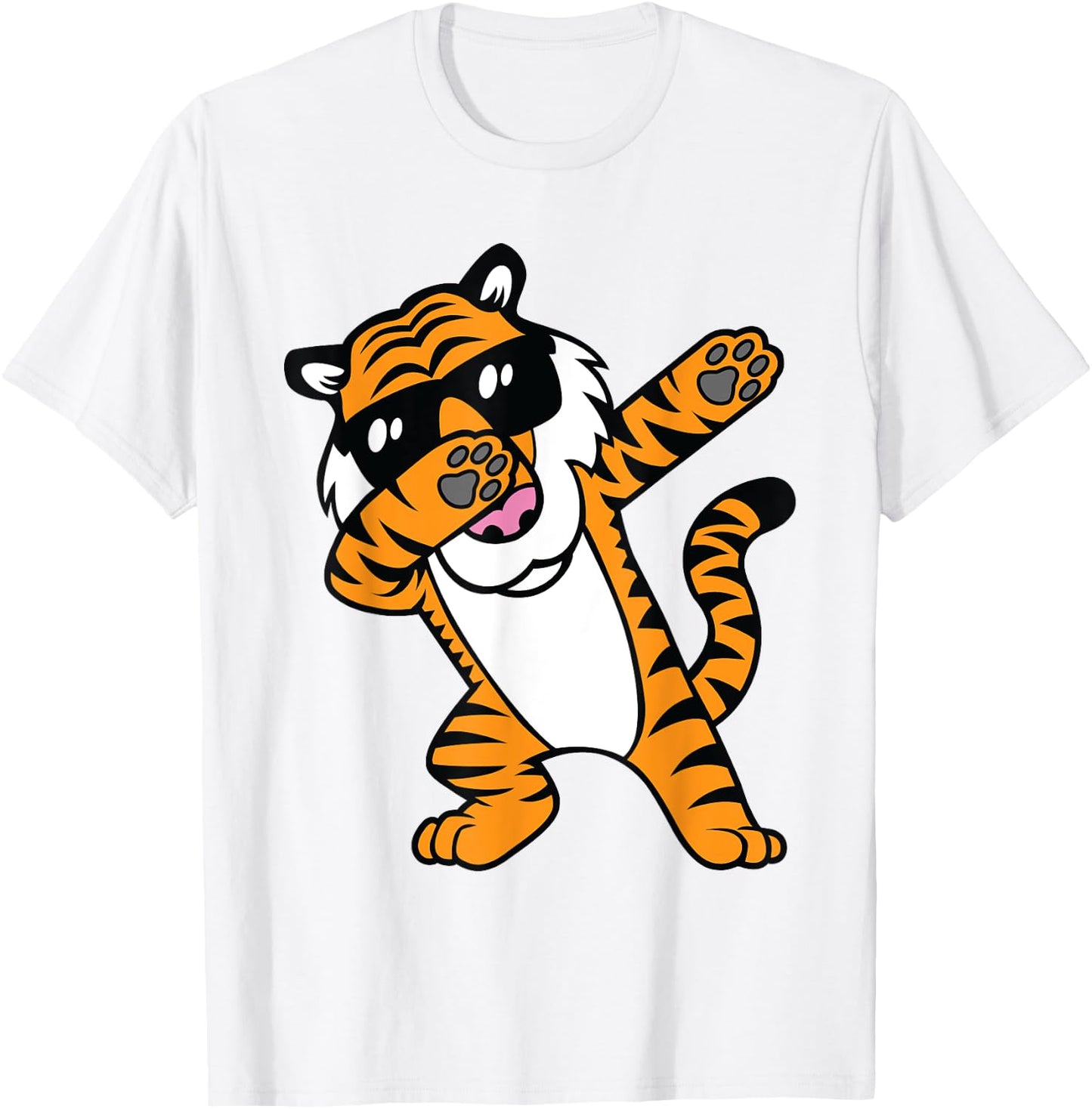 Dabbing Tiger Funny Cool Dancing Big Cat Dab Men Women Girls Kids T-Shirt - T-Shirt | White