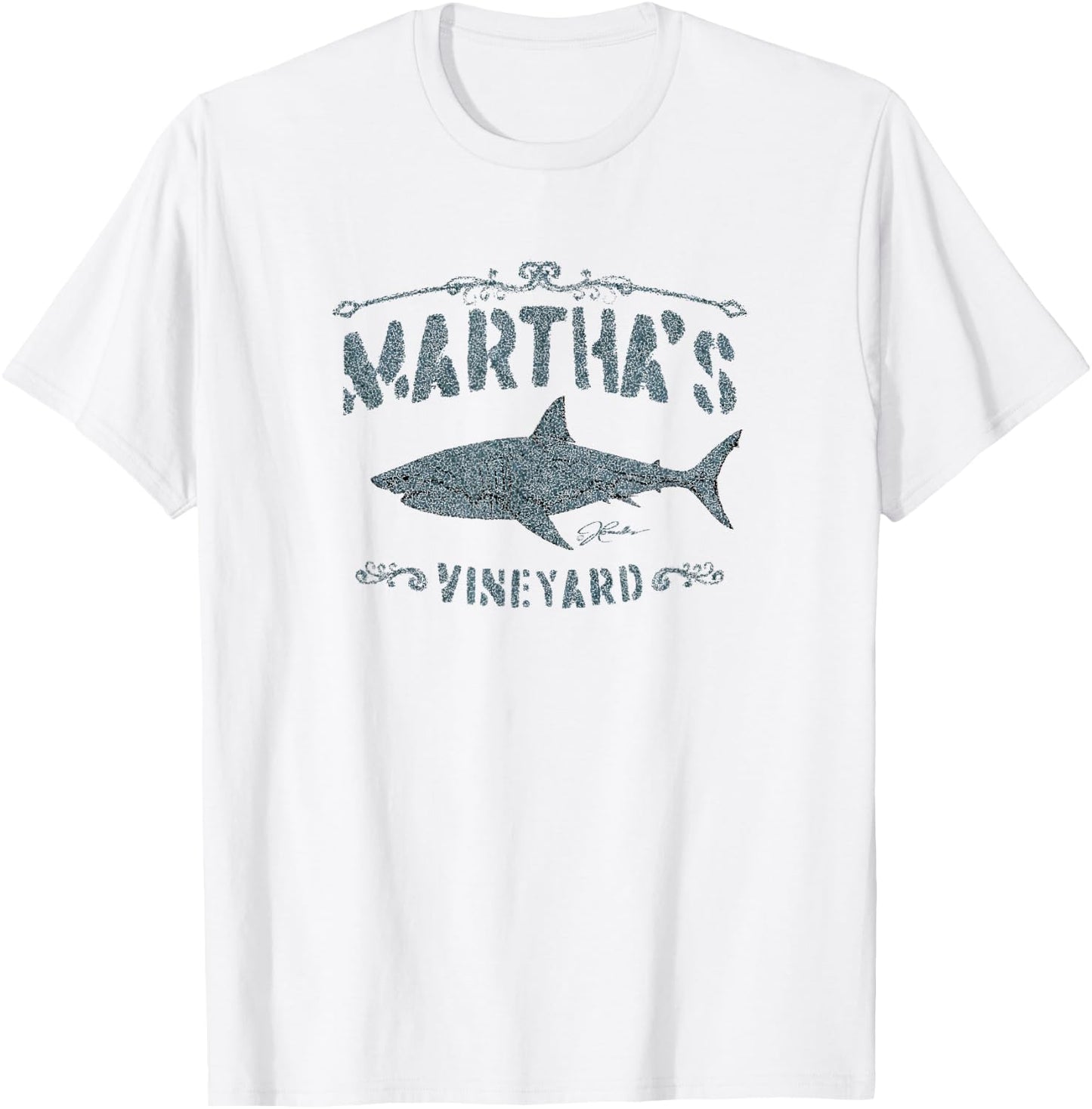 JCombs: Martha's Vineyard, MA, Great White Shark T-Shirt - T-Shirt | White