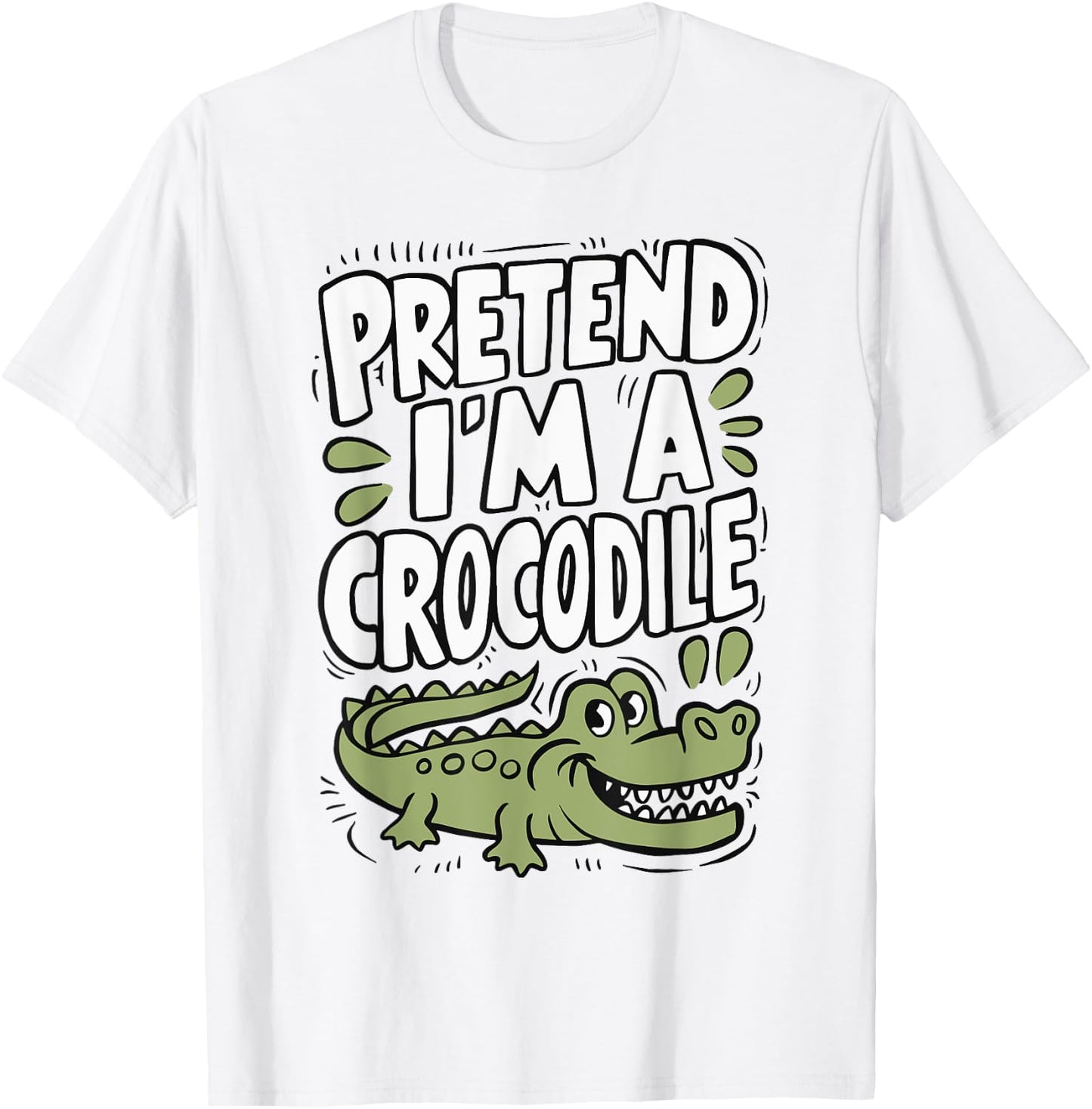 Pretend I'm A Crocodile T-Shirt - T-Shirt | White