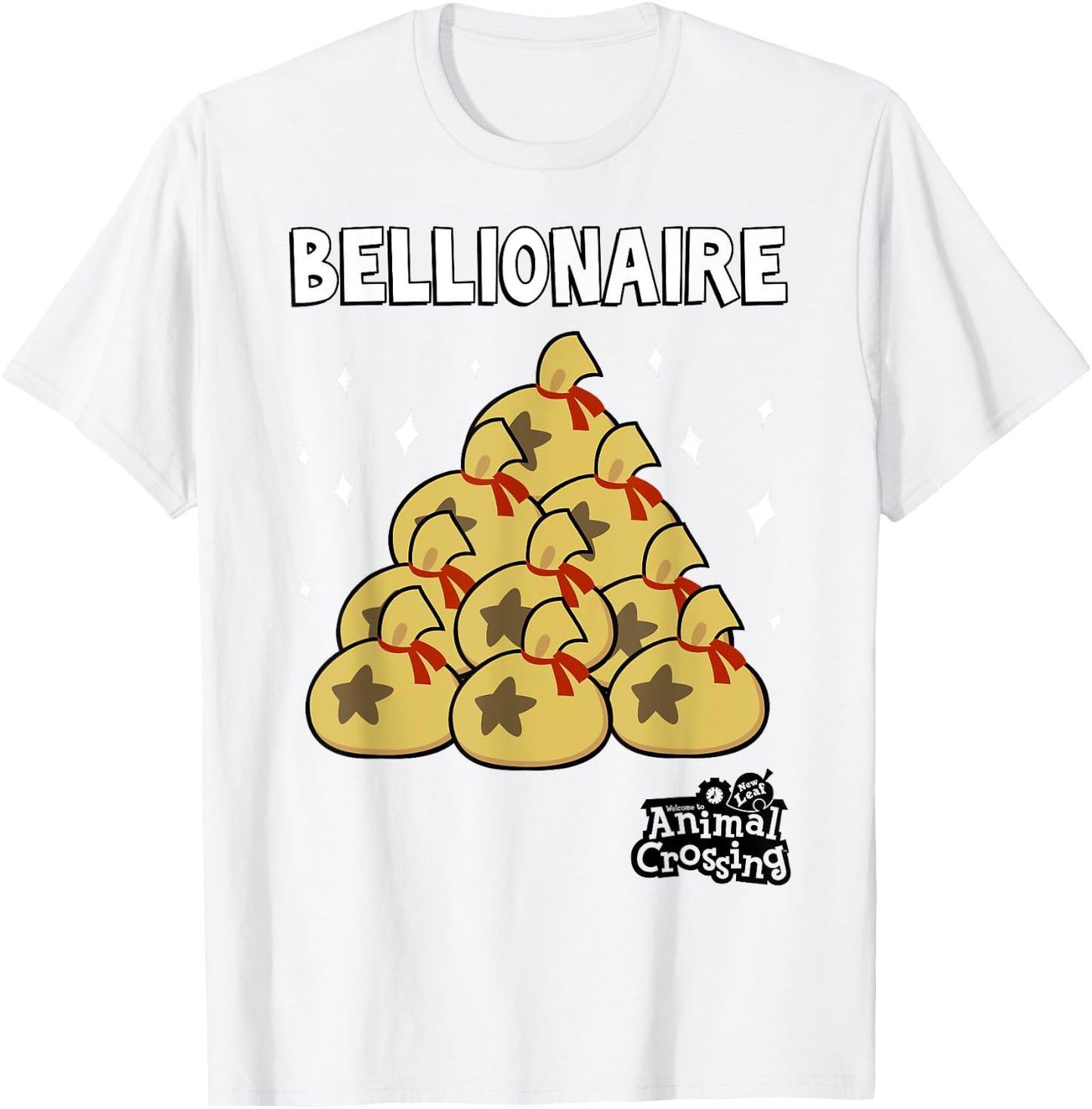 Animal Crossing New Leaf Bellionaire , Grey, Small T-Shirt - T-Shirt | White