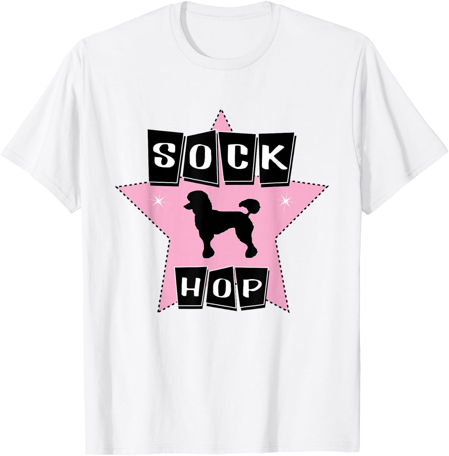 Poodle 1950s Sock Hop Dance Clothes Rock N Roll 50s Pink T-Shirt - T-Shirt | White