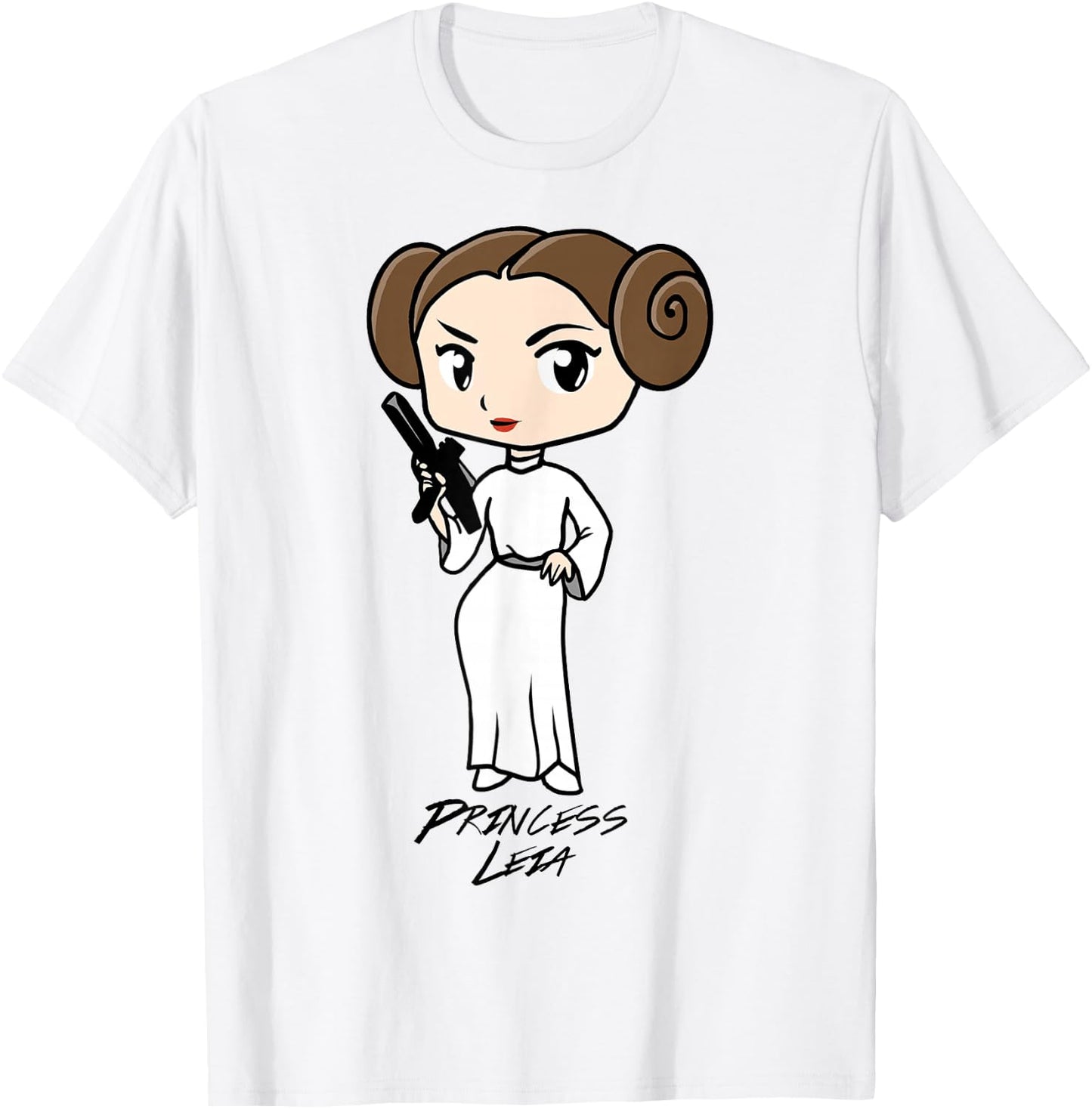 Star Wars Princess Leia Cute Cartoon Graphic T-Shirt - T-Shirt | White