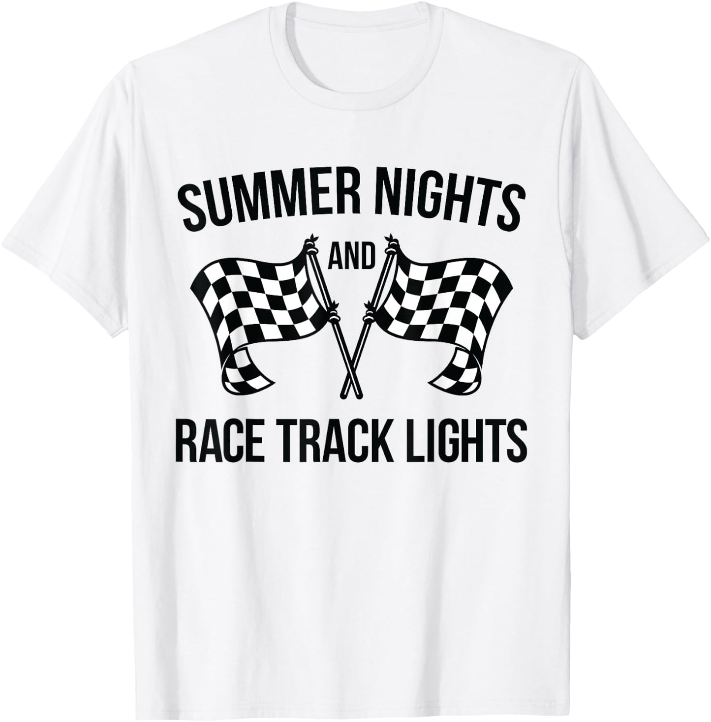 Summer Nights and Race Track Lights (racing shirt) T-Shirt - T-Shirt | White