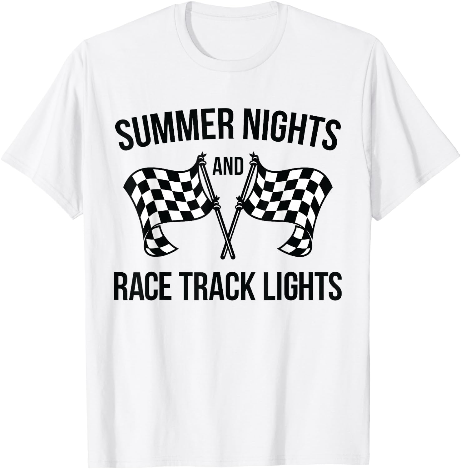 Summer Nights and Race Track Lights (racing shirt) T-Shirt - T-Shirt | White