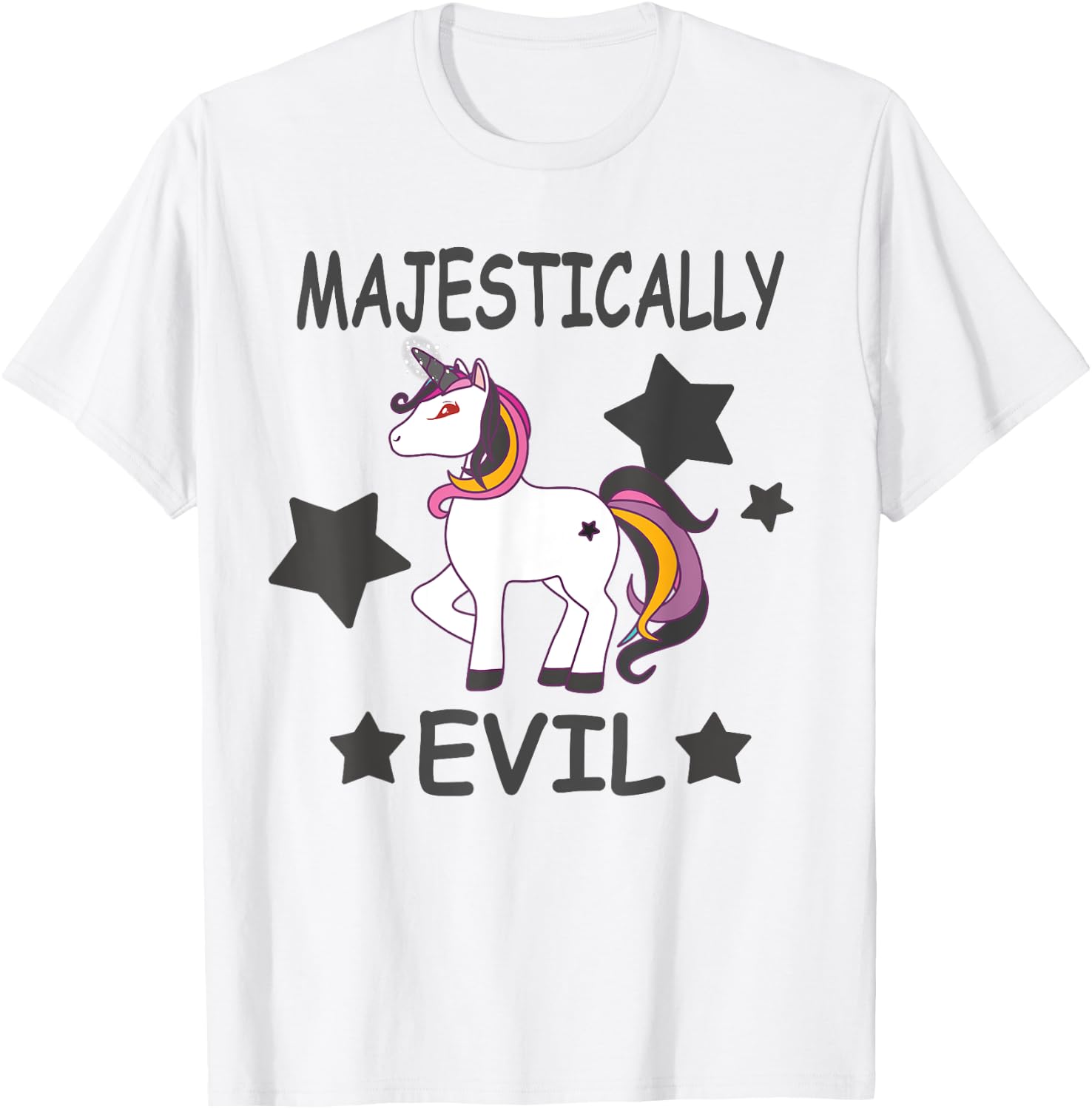 Majestically Evil Unicorn Funny T-Shirt - T-Shirt | White