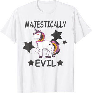 Majestically Evil Unicorn Funny T-Shirt - T-Shirt | White