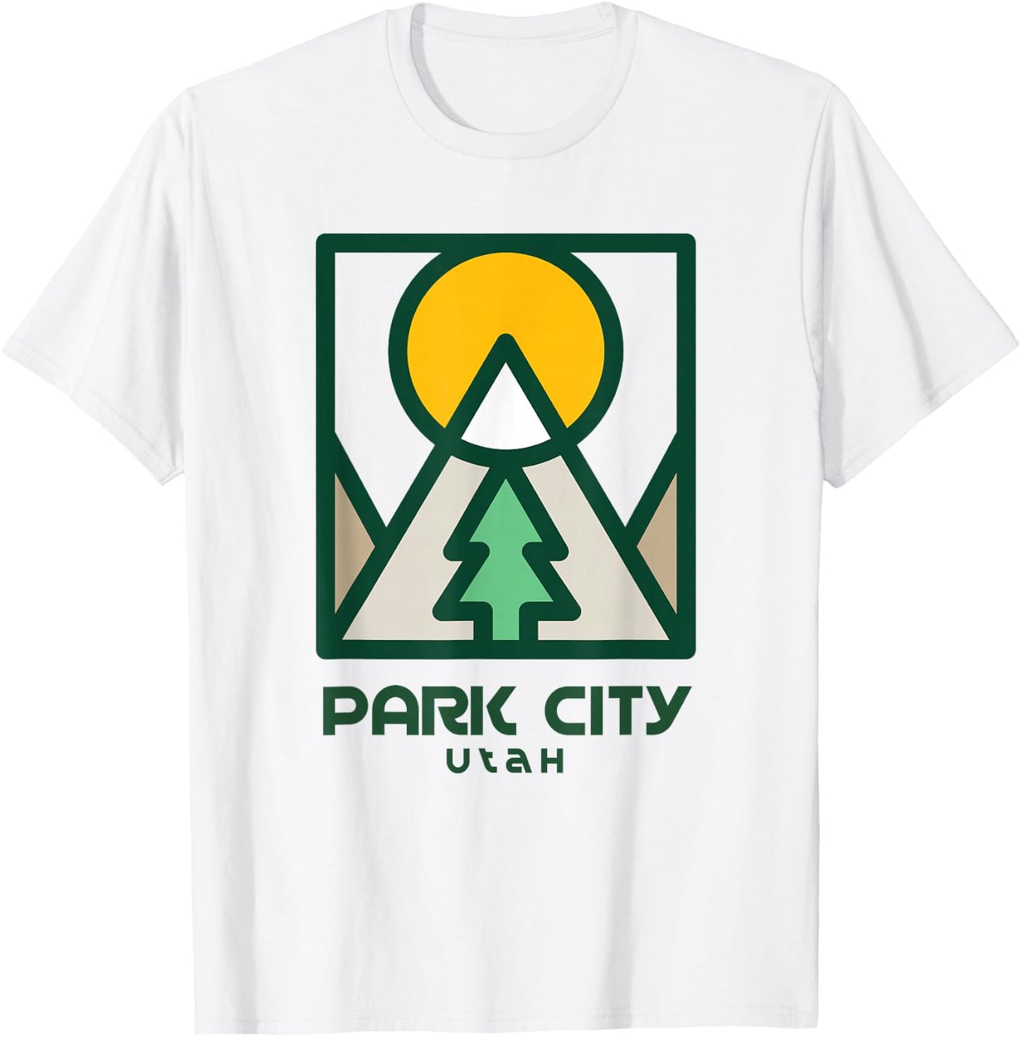 Park City Utah Mountains Tree T-Shirt - T-Shirt | White