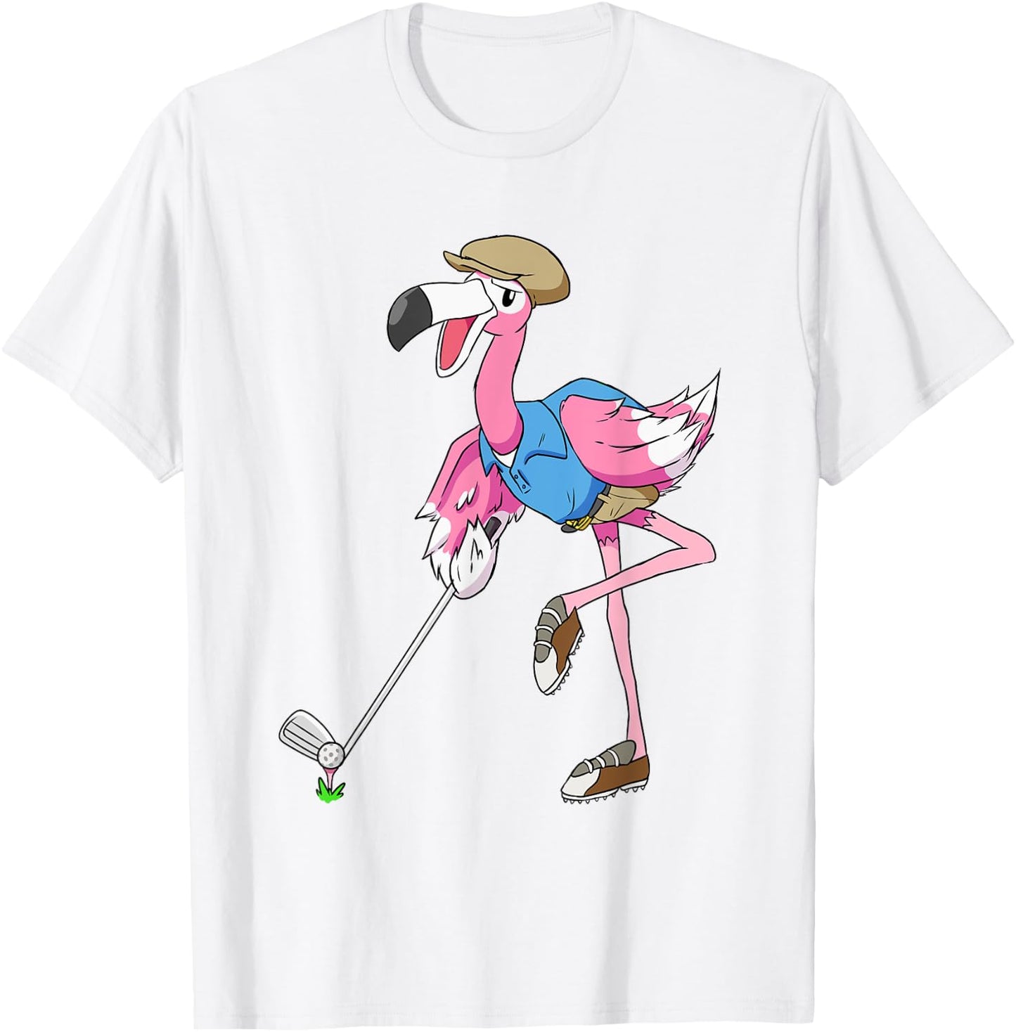 Pink Flamingo Golf Gifts Men Golfer Club T-Shirt - T-Shirt | White