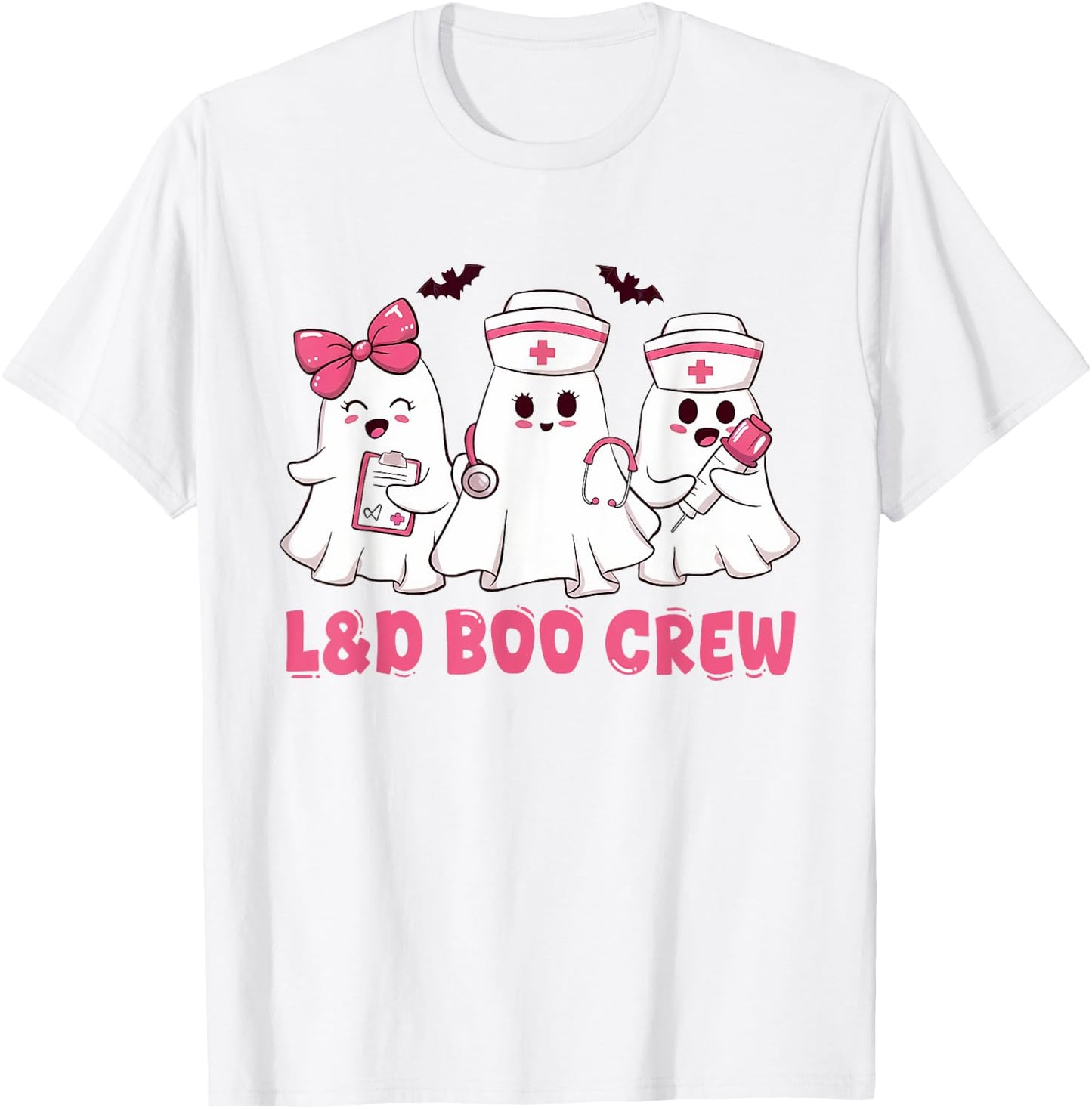 Halloween labor and delivery nurse shirt L&D Boo Crew T-Shirt - T-Shirt | White