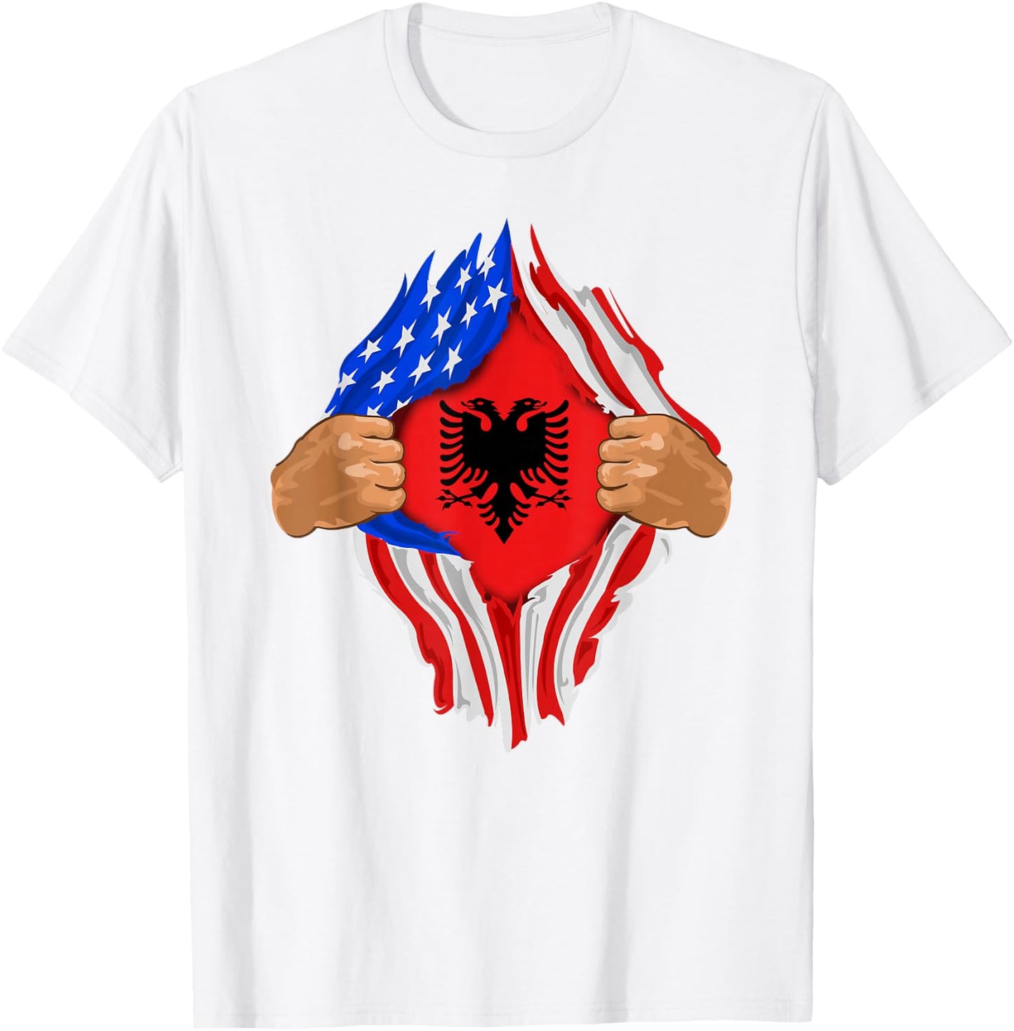 Albanian Blood Inside Me | Albania Flag Gift T-Shirt - T-Shirt | White