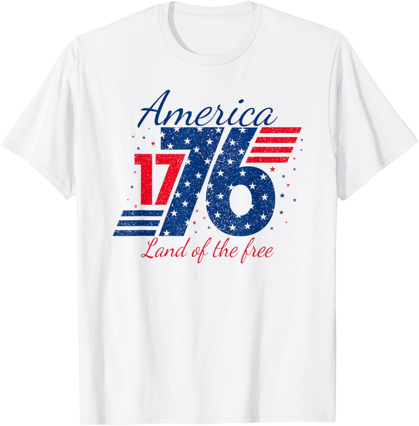 Retro America 1776 Land of The Free Patriotic 4th of July T-Shirt - T-Shirt | White
