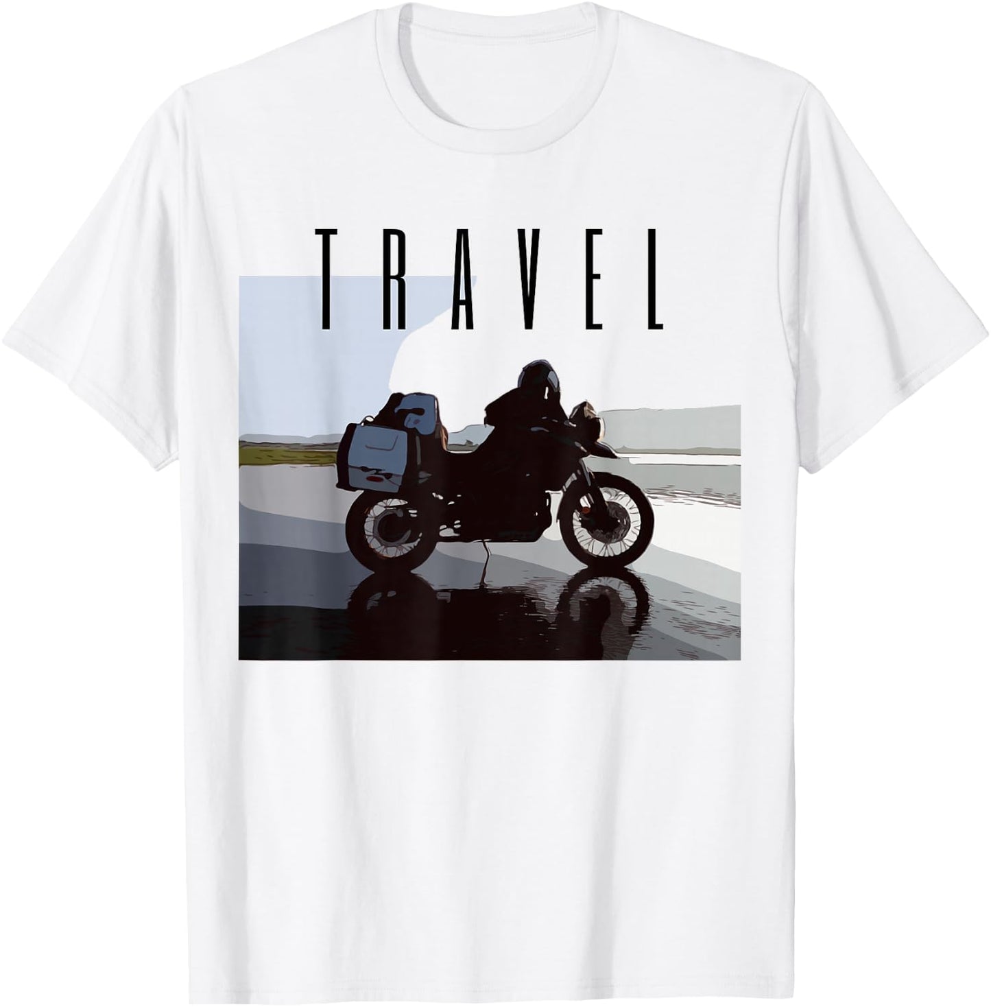 Motorcycle Travel Adventure Bike T-Shirt - T-Shirt | White