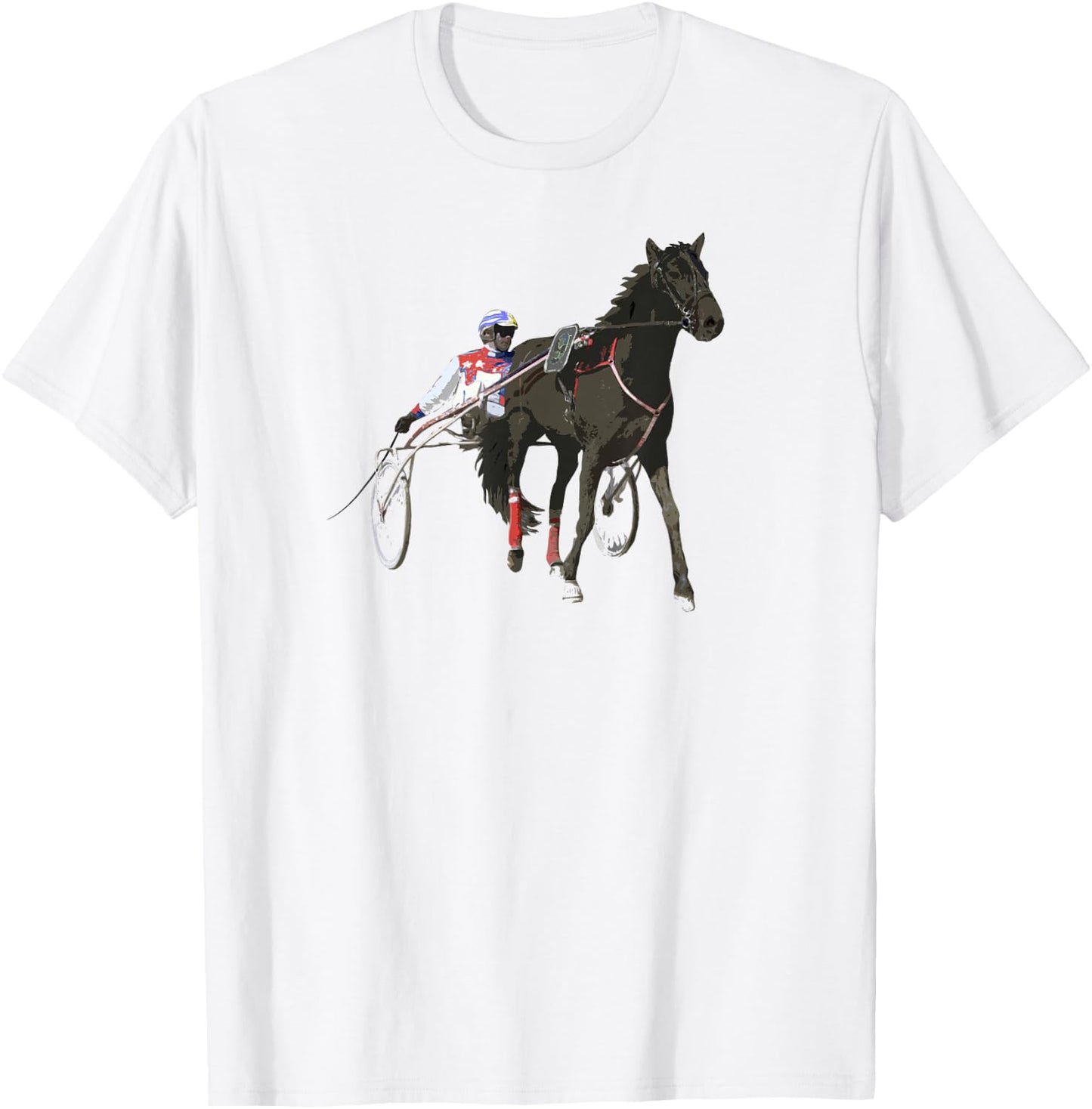 Sports Horse Race Harness Racing T-Shirt - T-Shirt | White