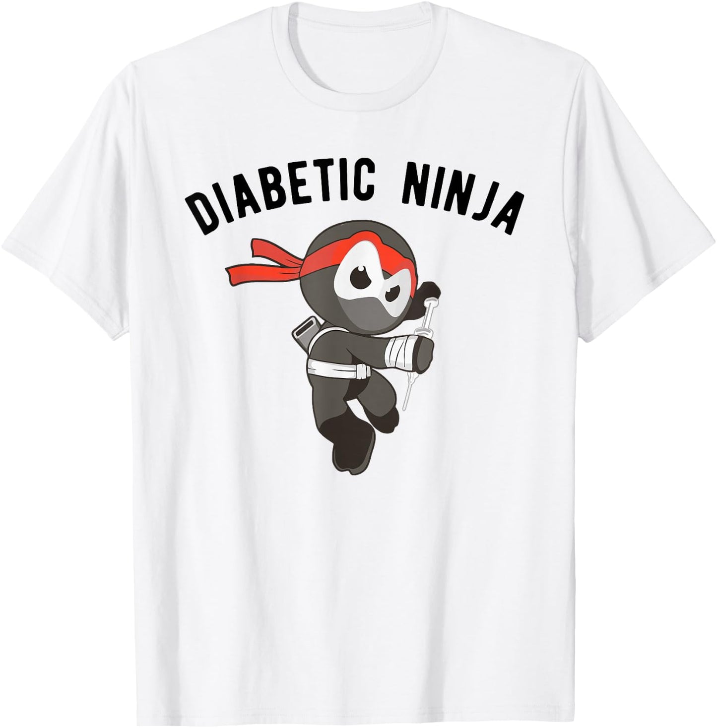 Diabetic Ninja , Type 1 Diabetes Apparel T-Shirt - T-Shirt | White